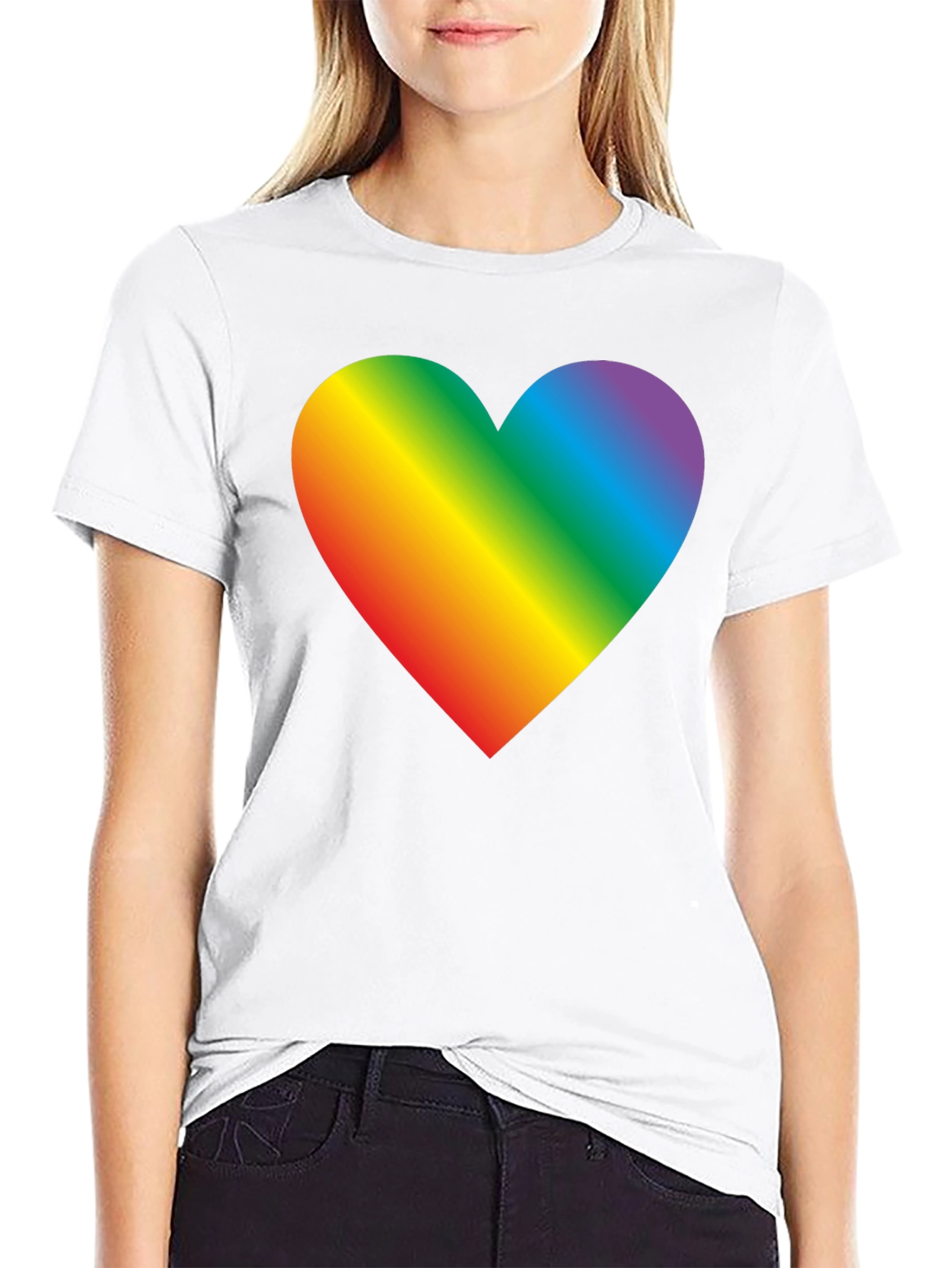 Black Rainbow Heart Graphic Tee - Pride & Love view 9