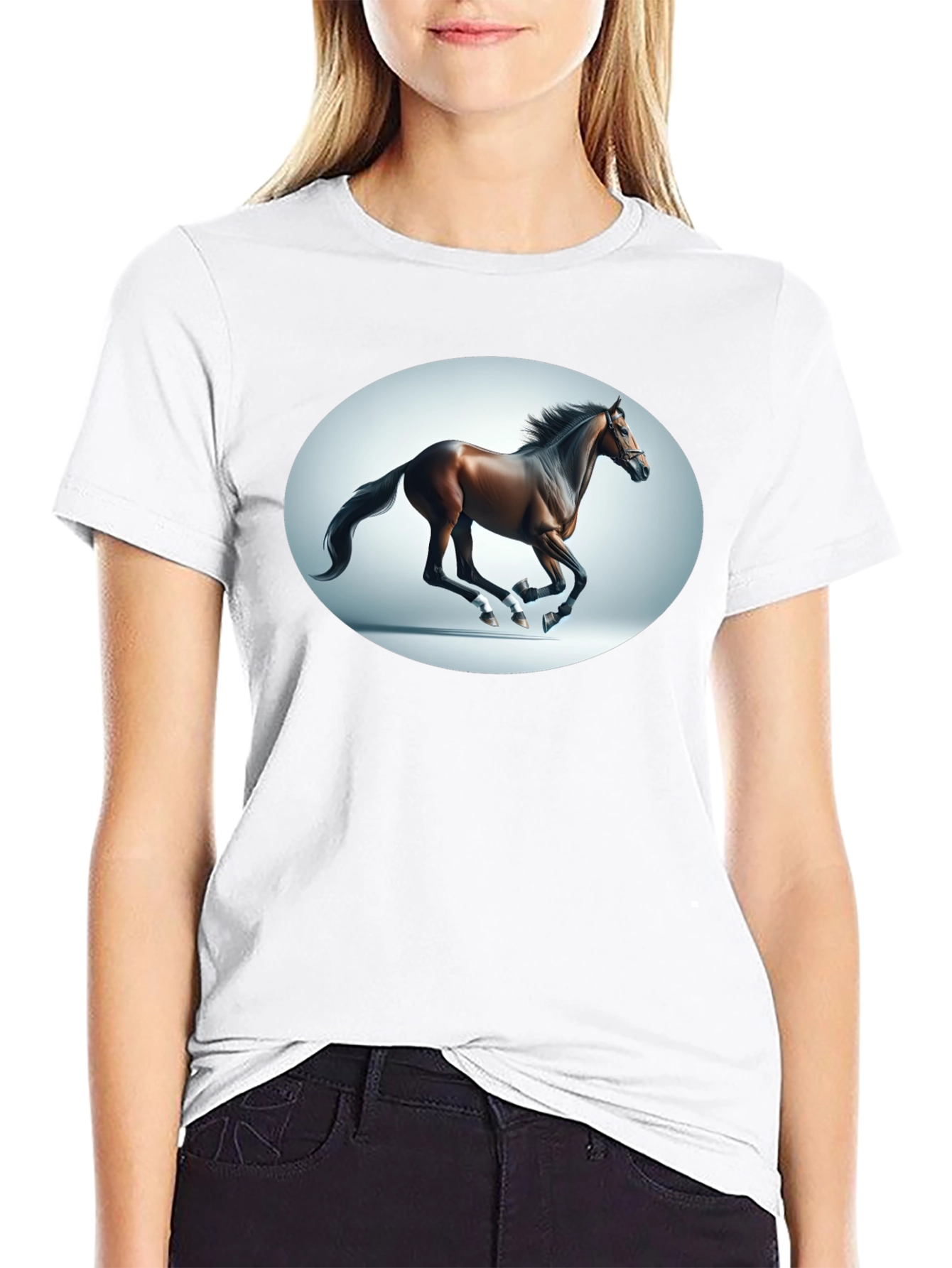 Black Galloping Horse Graphic Tee - Black view 9