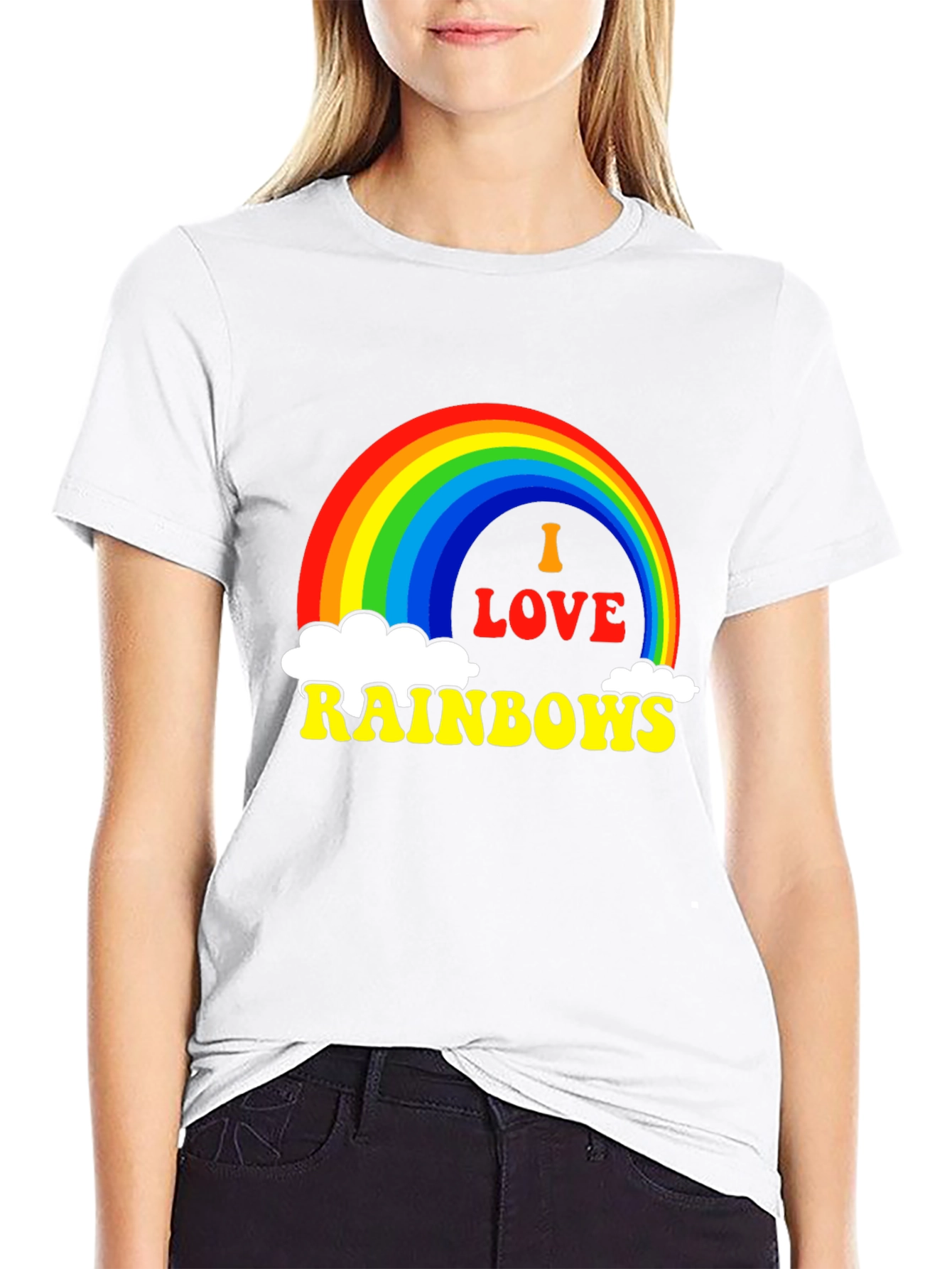 Black I Love Rainbows Graphic Tee - Black Pride T-Shirt view 9
