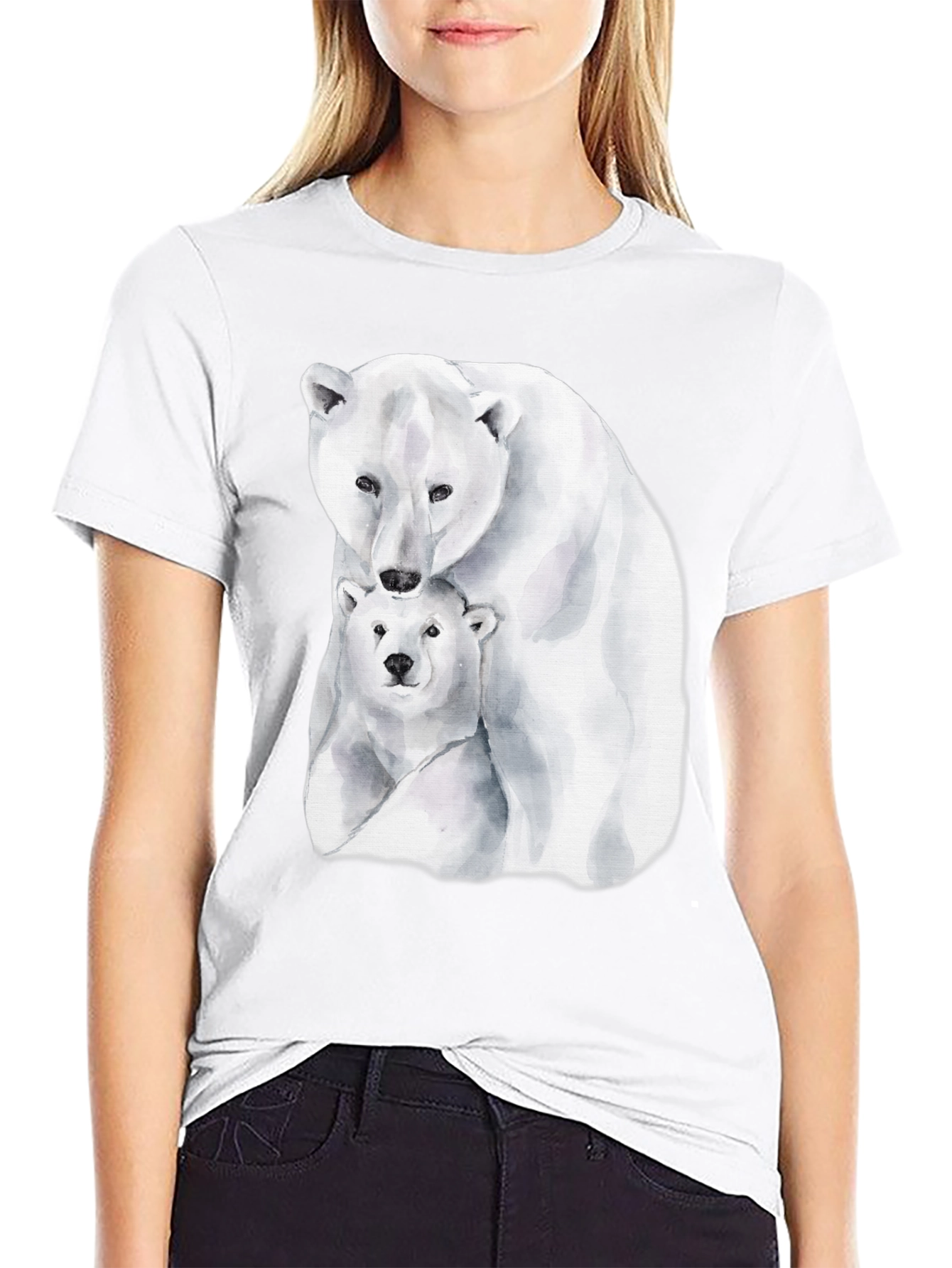 Black Polar Bear Graphic Tee - Black view 9