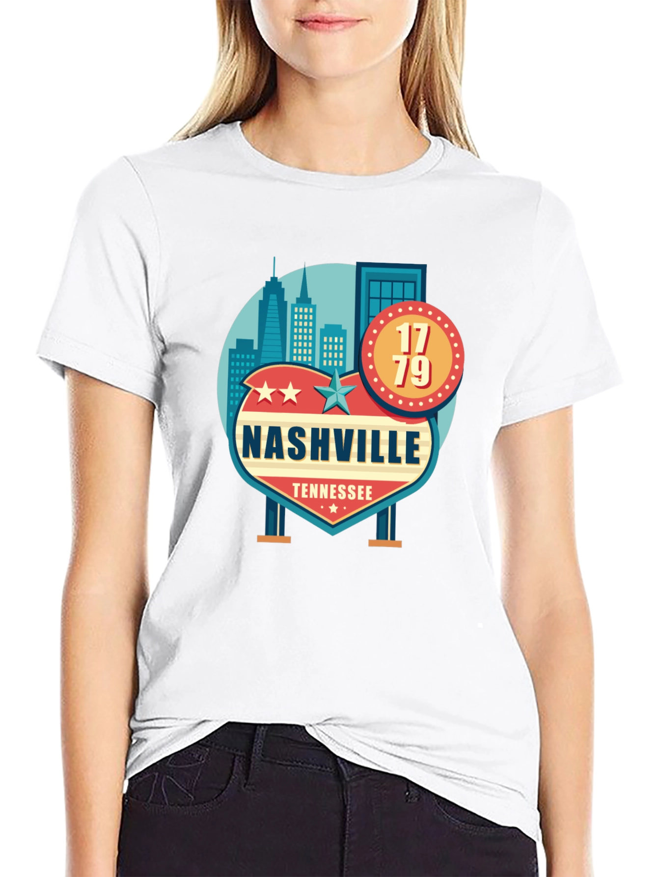 Nashville Tennessee Black T-Shirt - 9