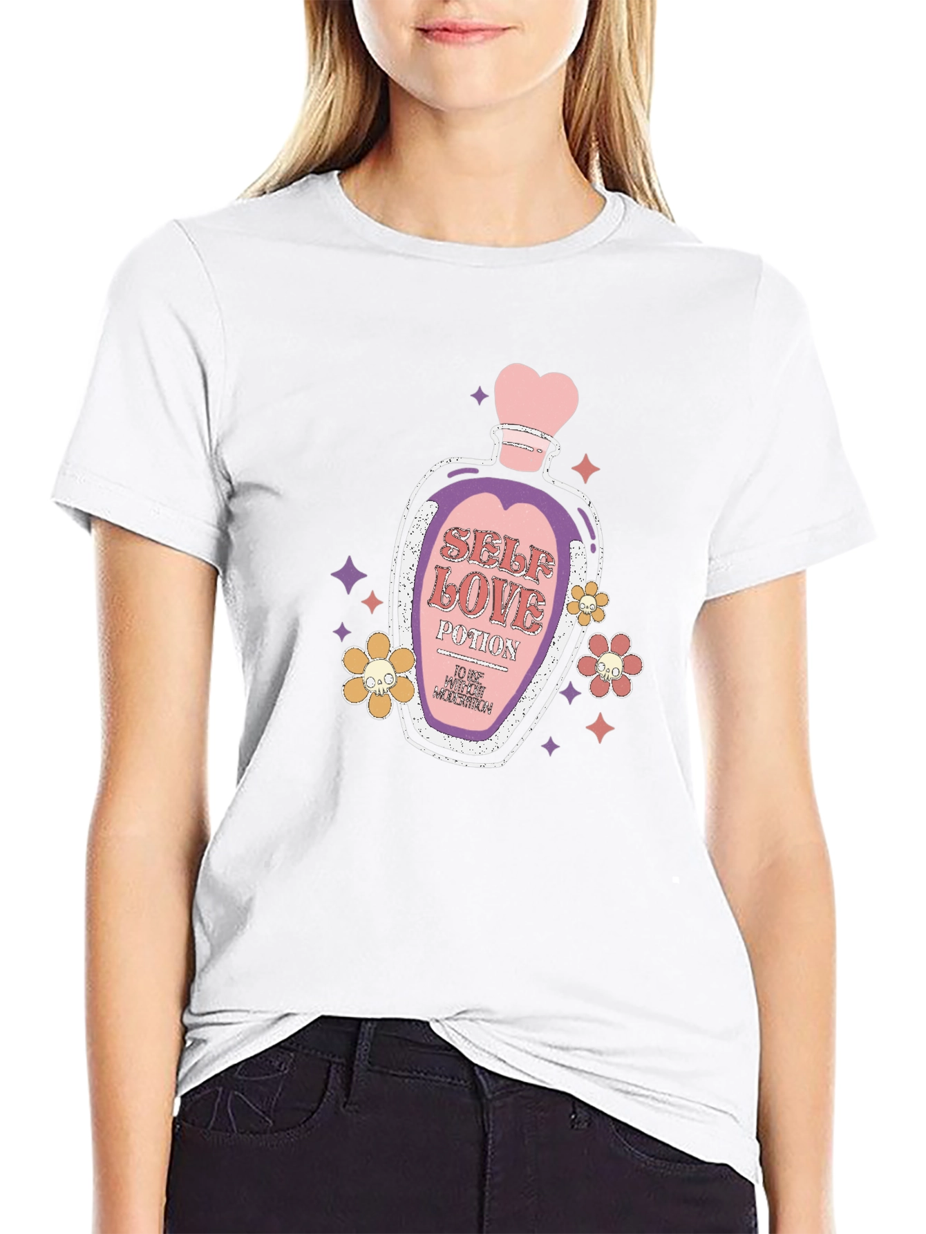 Black Self-Love Potion Graphic T-Shirt view 9