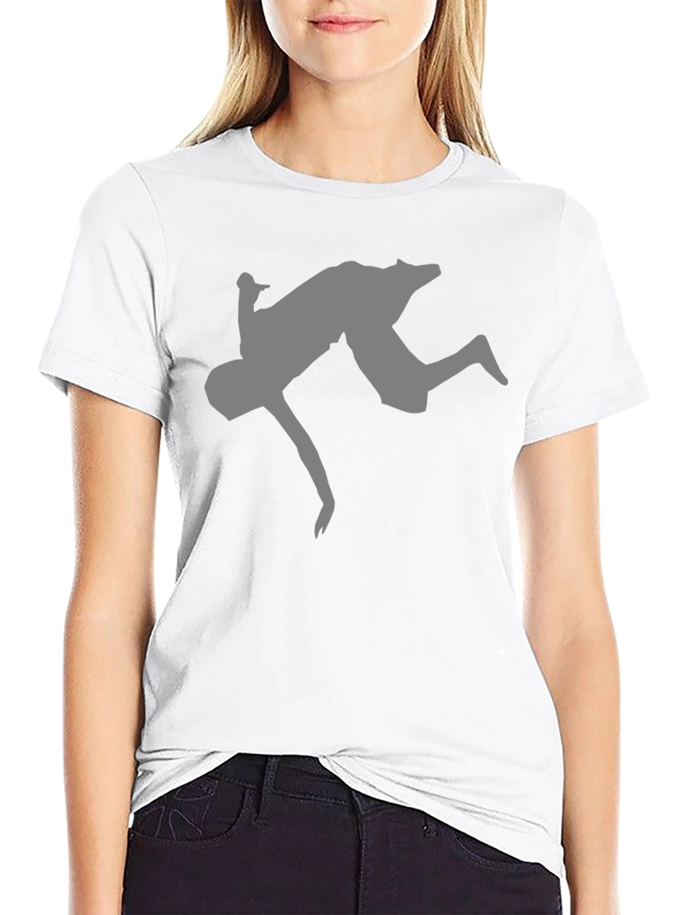 Black Parkour Silhouette Black T-Shirt view 9