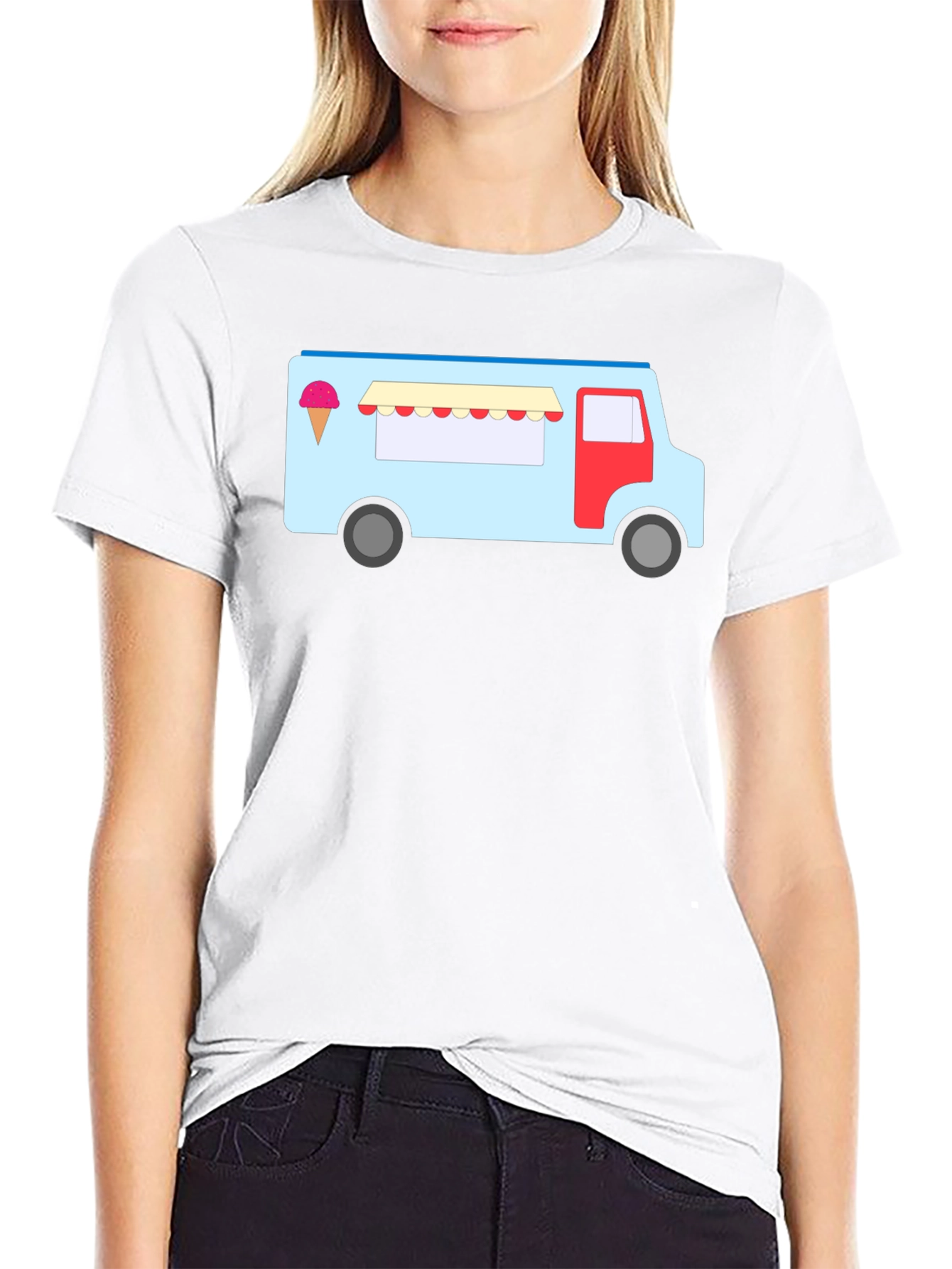 Black Ice Cream Truck Graphic Tee - Fun & Unique T-Shirt view 9