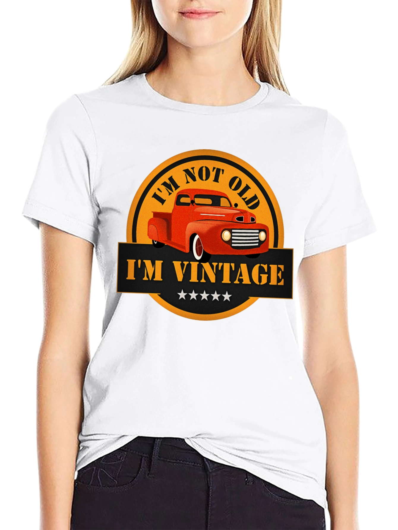 Black Vintage Car Graphic T-Shirt -  'I'm Not Old I'm Vintage' view 9