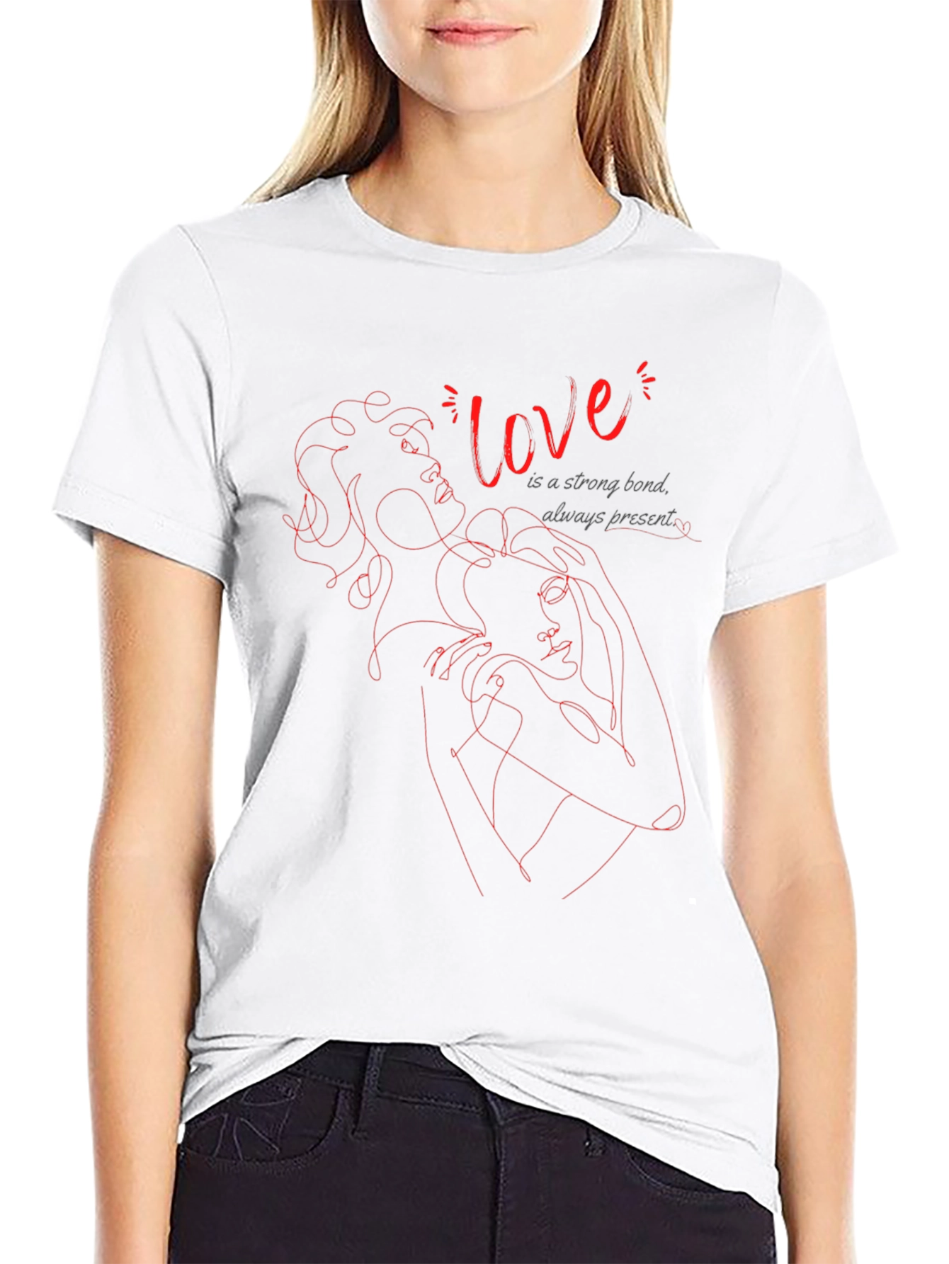 Black Love Bond Graphic Tee - Stylish Black T-Shirt view 9