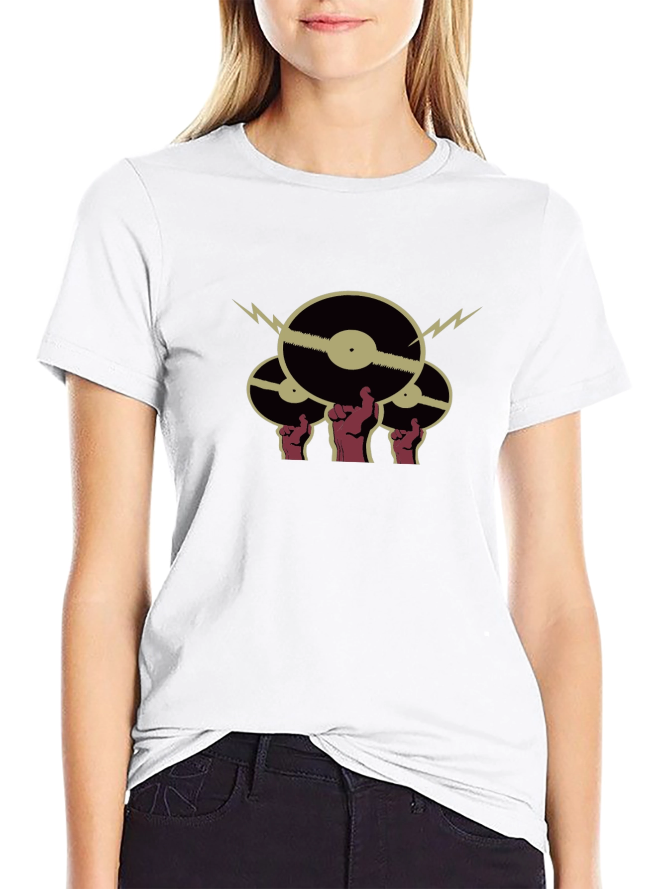 Black Retro Vinyl Record Graphic Tee - Music Lover's Shirt view 9