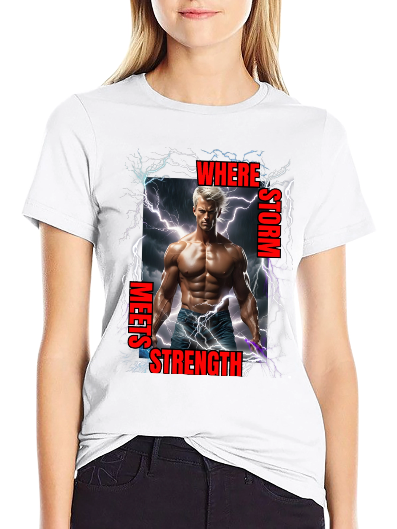 Black Storm Meets Strength Graphic T-Shirt view 9