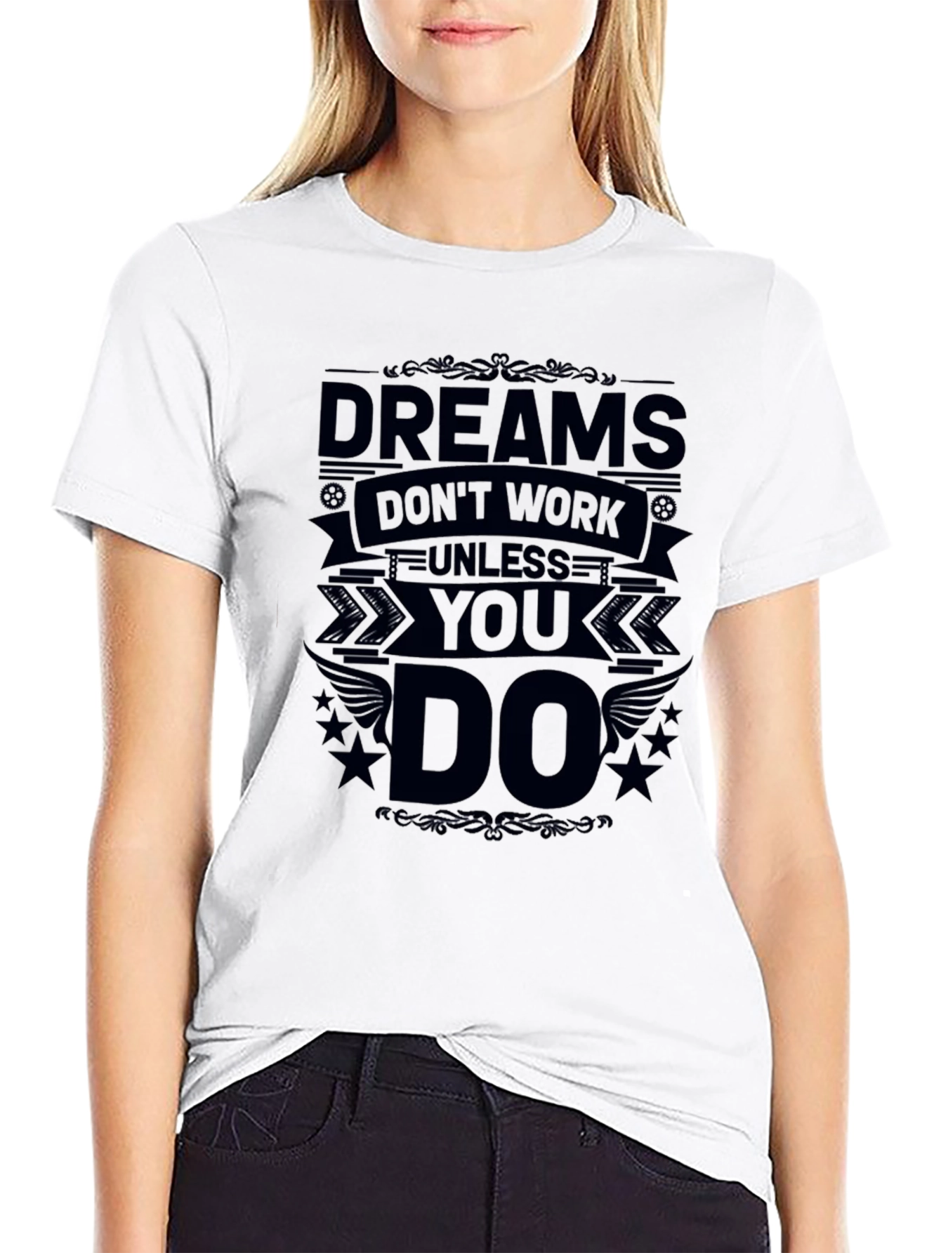 Black Dreams Don't Work Unless You Do Black T-Shirt view 9