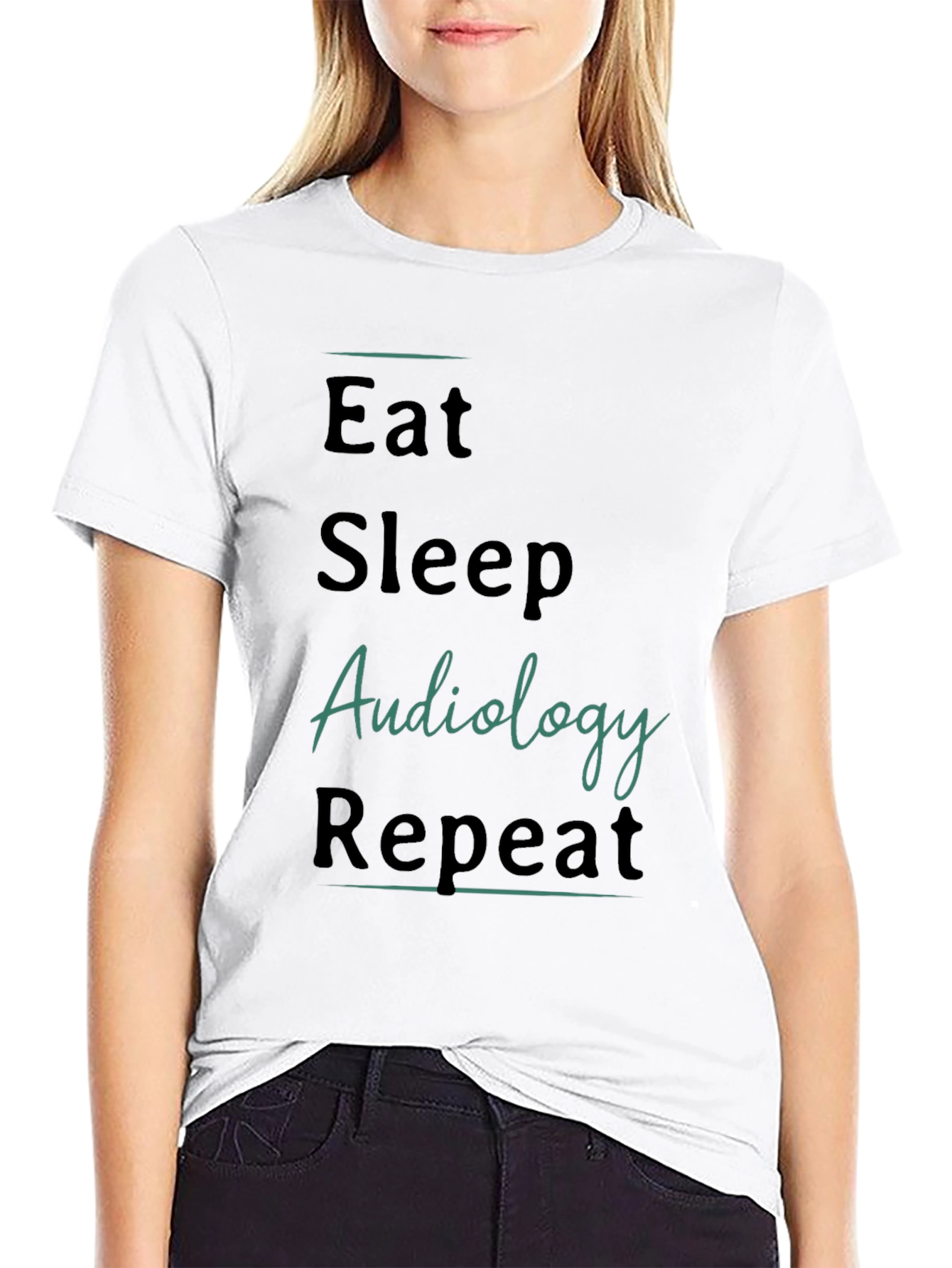 Eat Sleep Audiology Repeat Black T-Shirt - 9