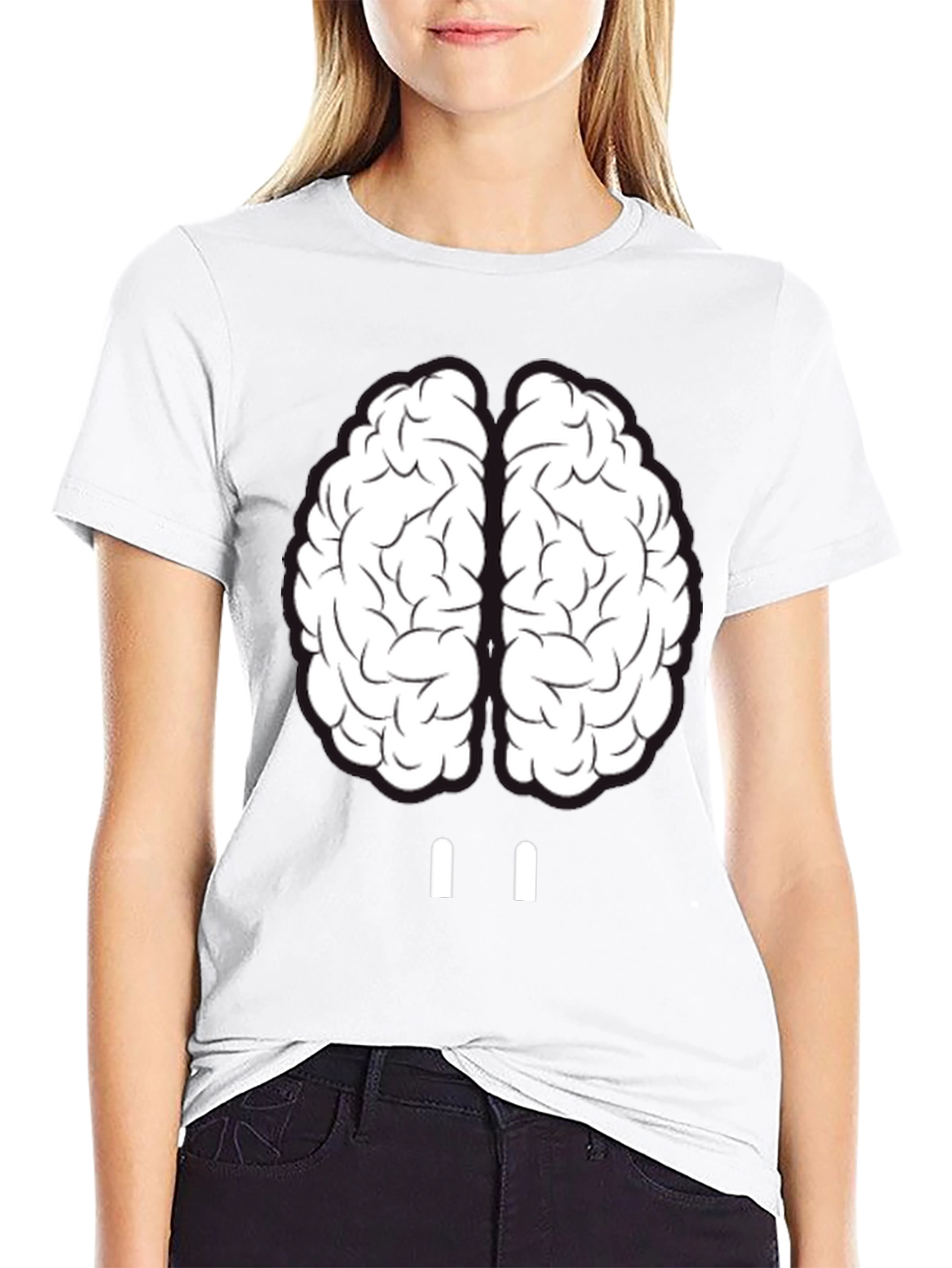 Black Brain Graphic Tee - Unisex Crew Neck T-Shirt view 9