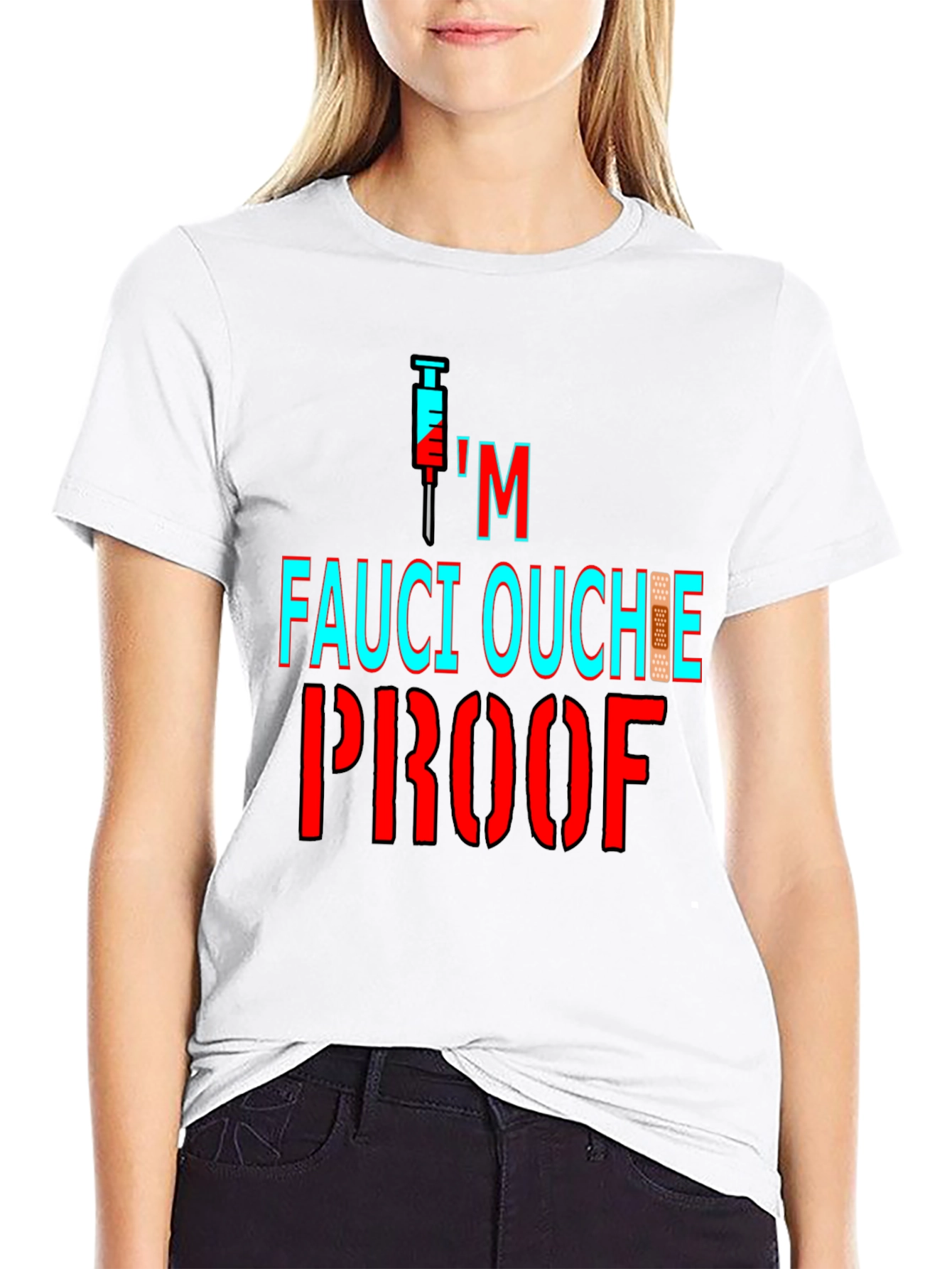 Black Fauci Ouchie Proof Graphic Tee - Black view 9