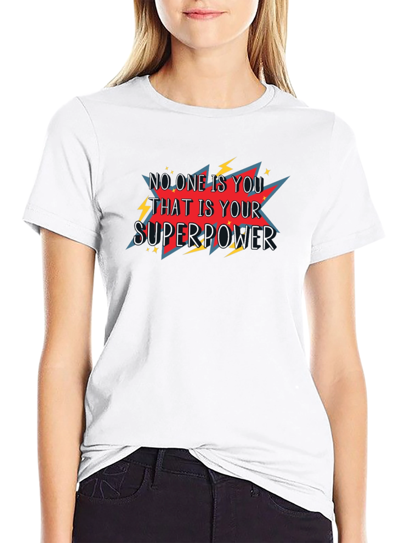 Black Be Yourself T-Shirt - Superpower Graphic Tee view 9