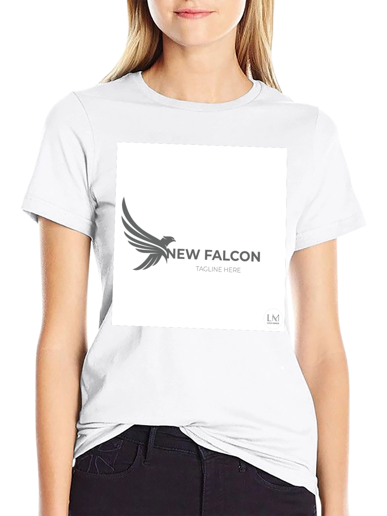 Black New Falcon Graphic Black T-Shirt view 9