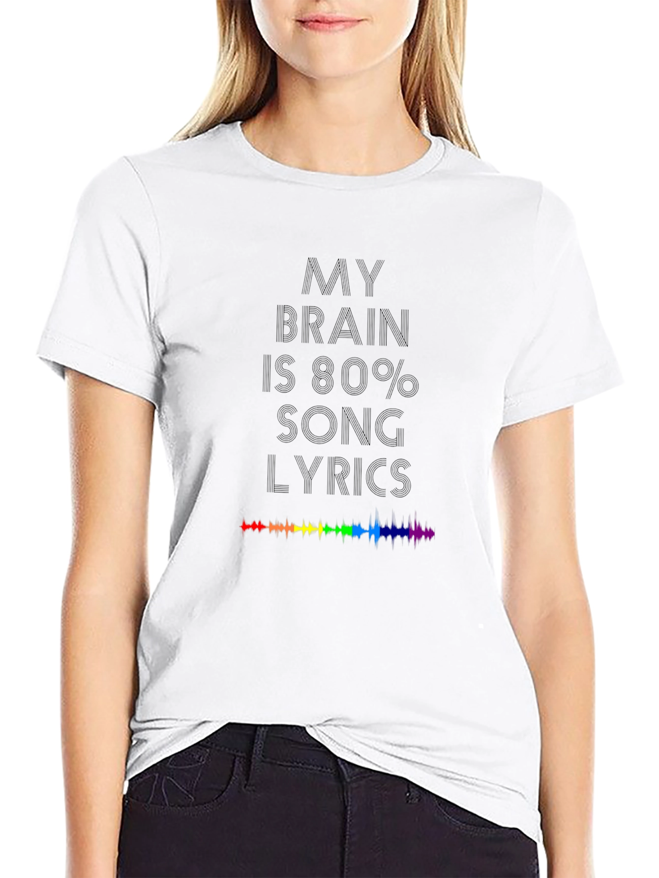 Black My Brain is 80% Song Lyrics T-Shirt view 9