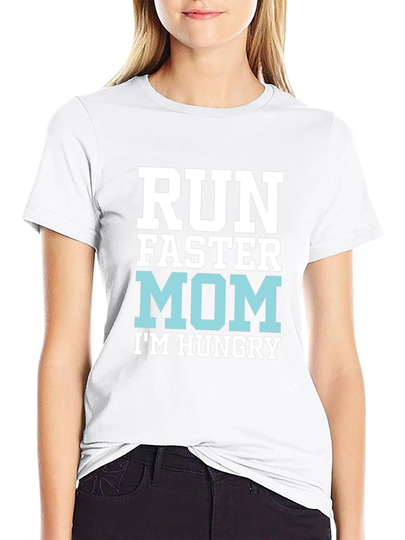 Black Run Faster Mom T-Shirt - Funny & Comfy view 9