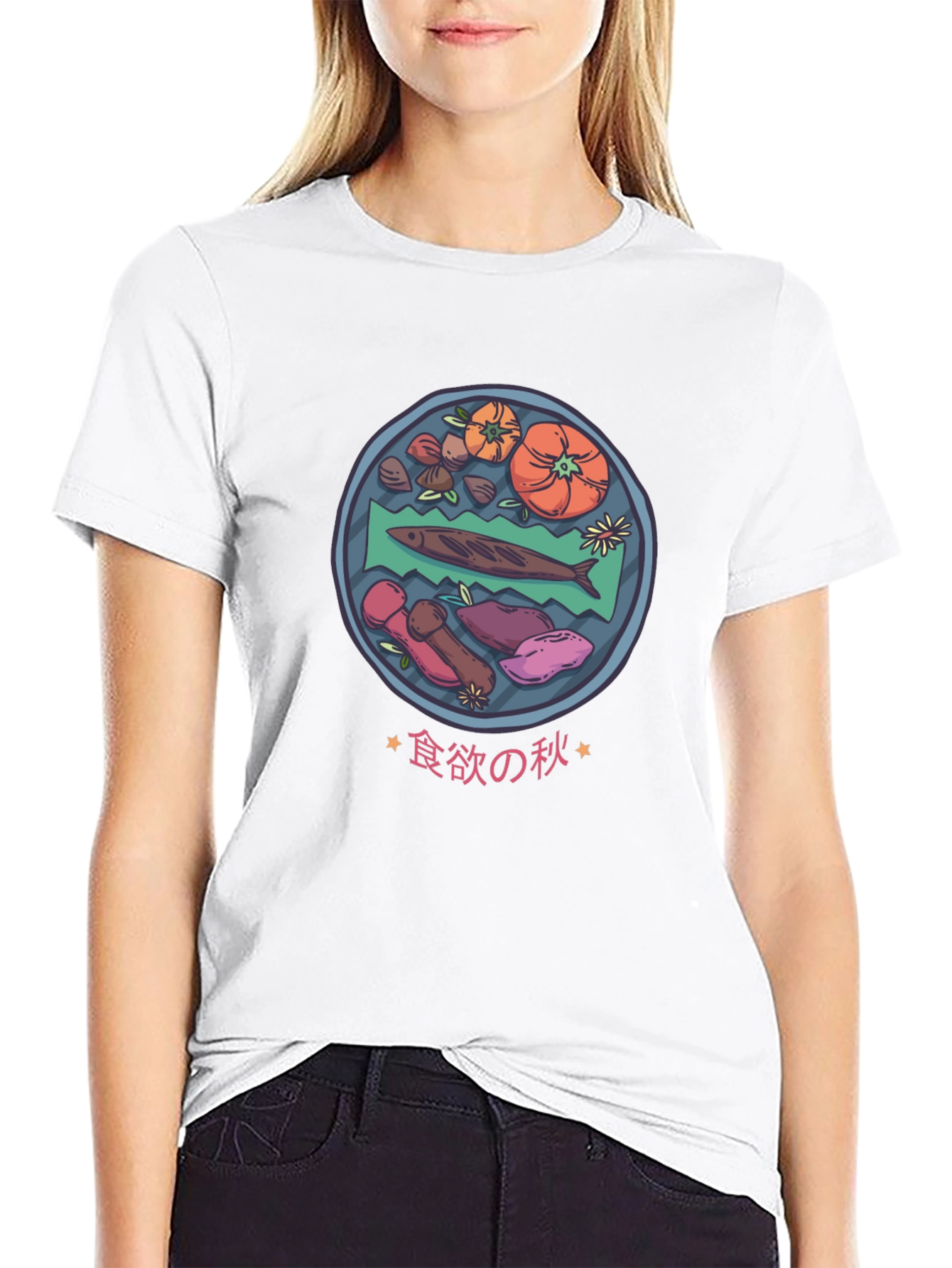 Black Food Plate Graphic Tee - Men's Black T-Shirt view 9