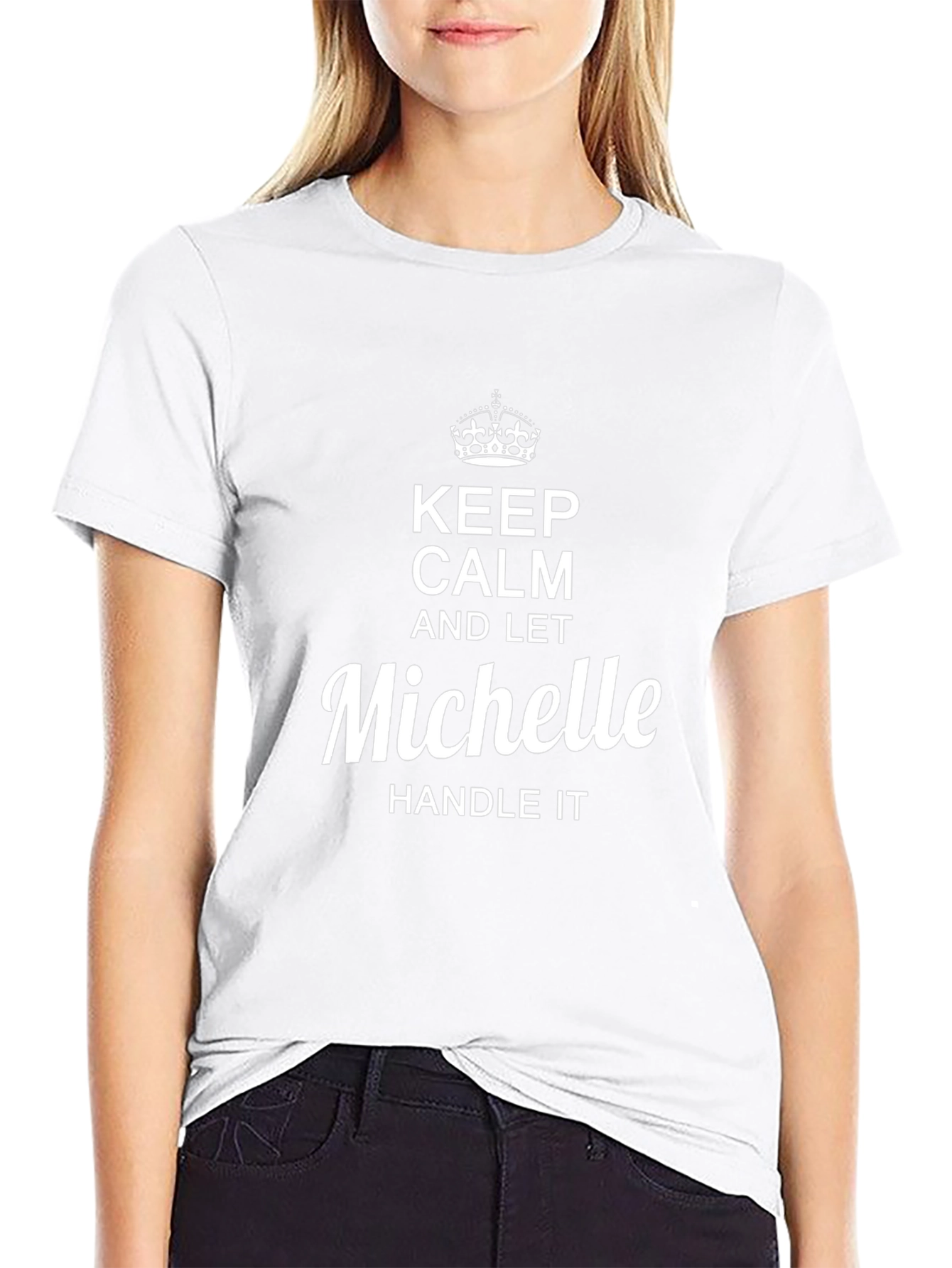 Black Keep Calm and Let Michelle Handle It T-Shirt view 9
