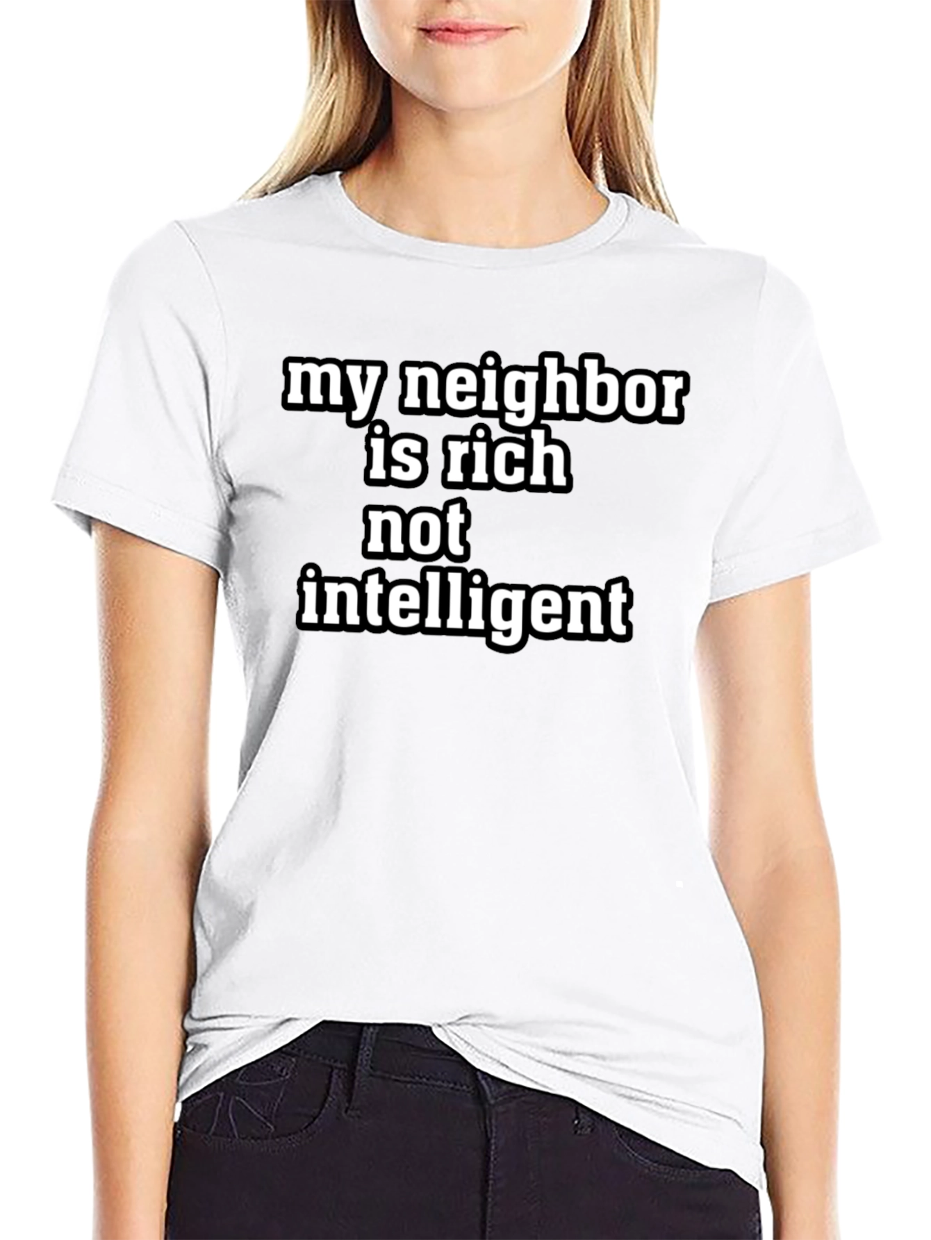 Black My Neighbor Is Rich T-Shirt view 9