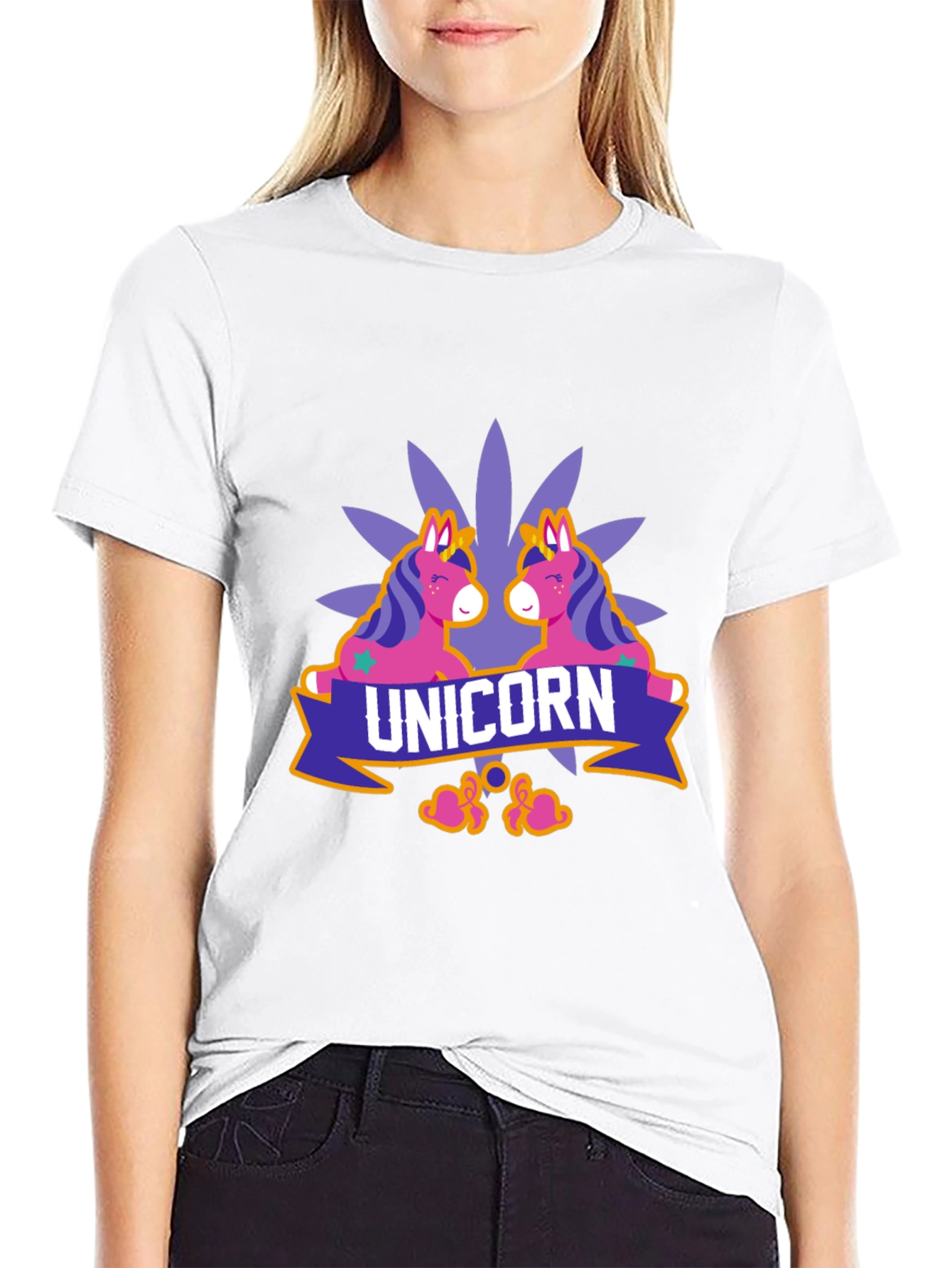 Black Unicorn Graphic Print Black T-Shirt view 9