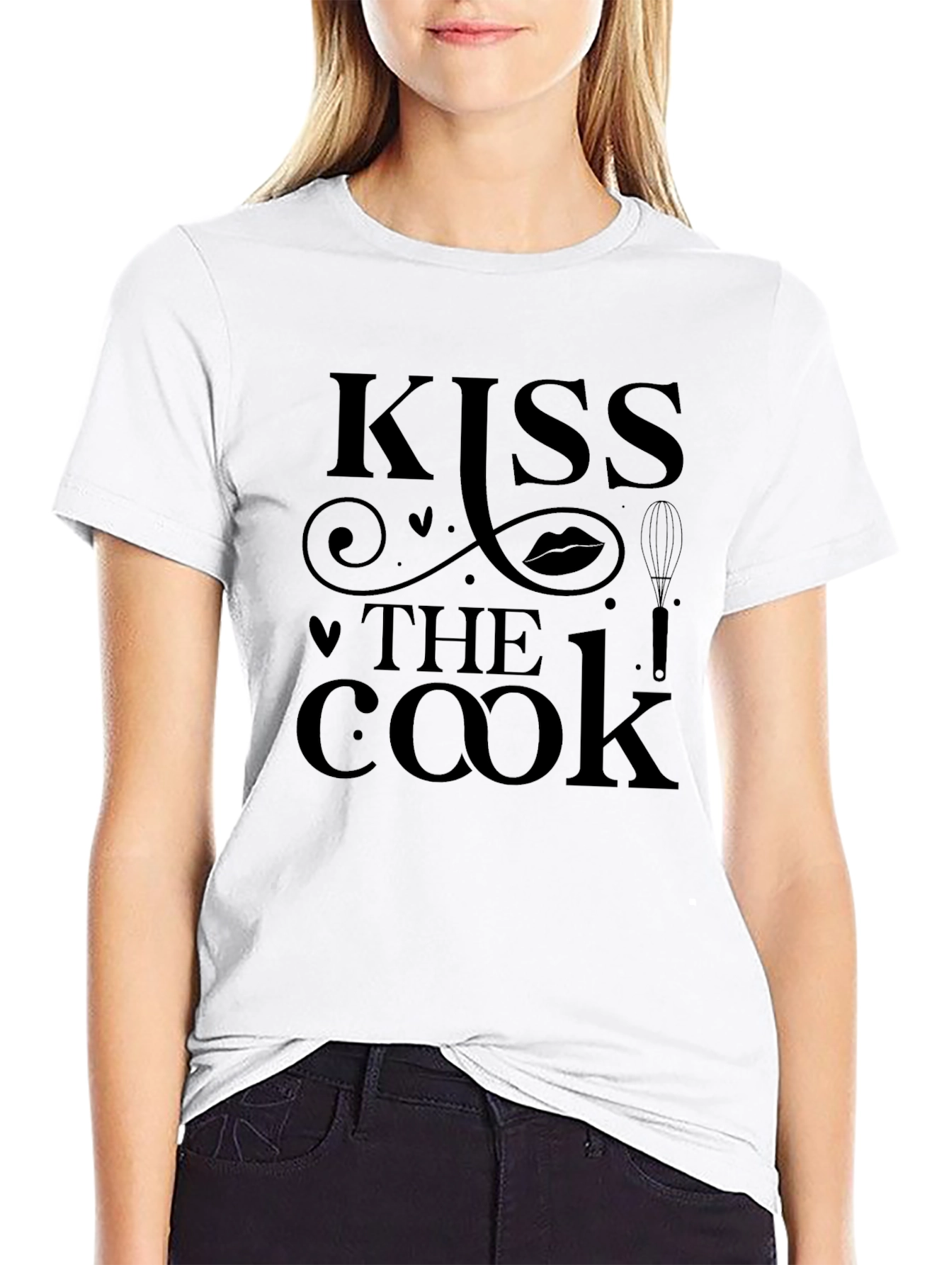 Black Kiss The Cook Graphic Tee - Soft & Stylish view 9