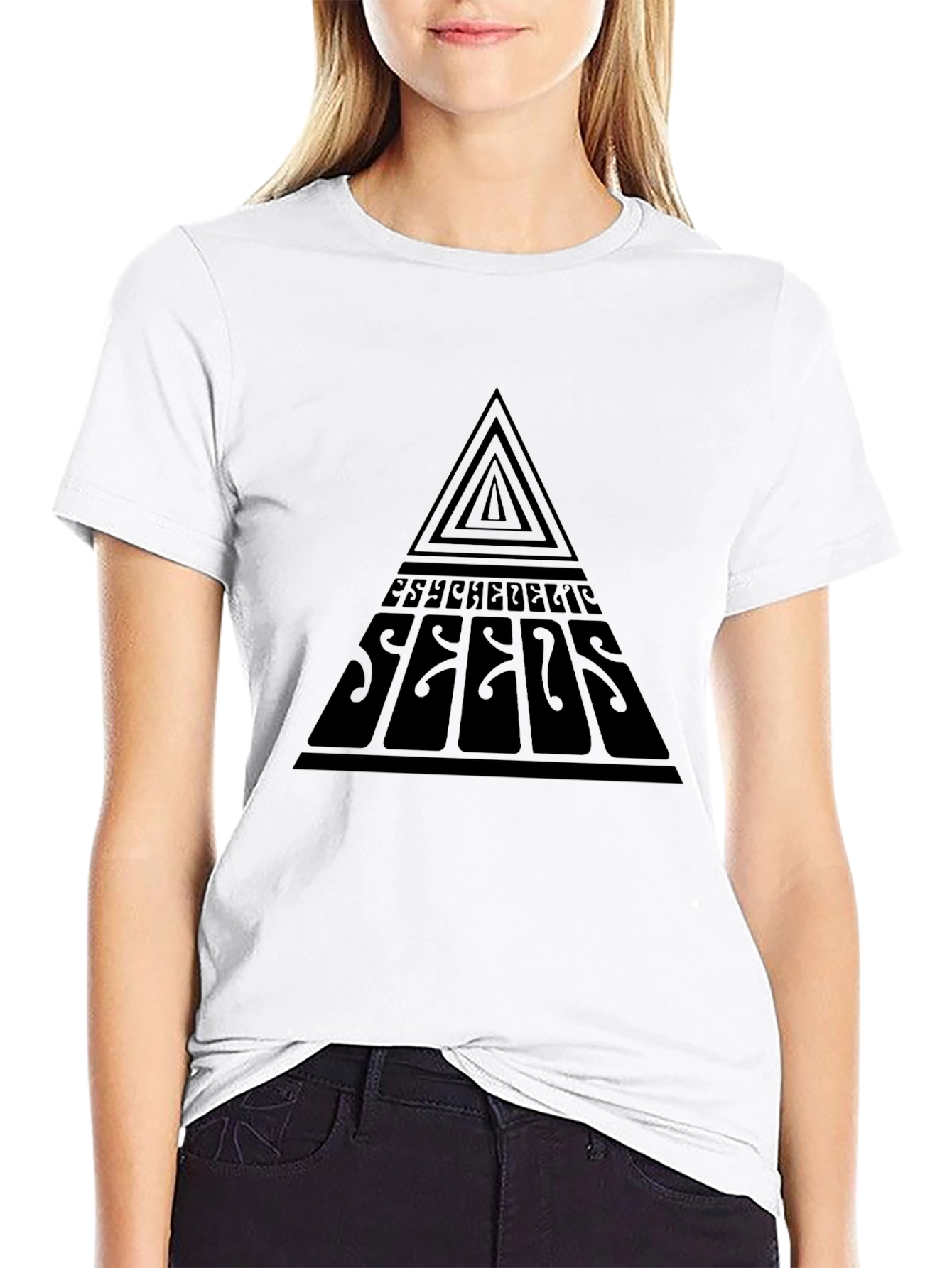 Black Psychedelic Seeds Black Graphic T-Shirt view 9