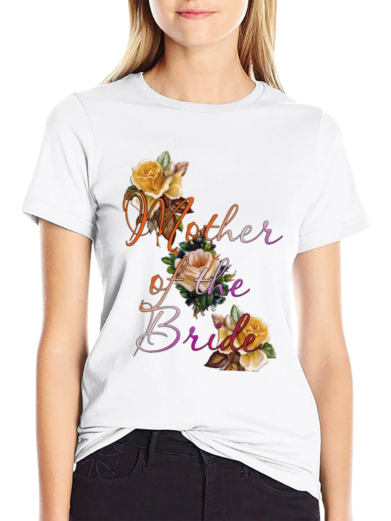 Black Mother of the Bride Floral T-Shirt view 9