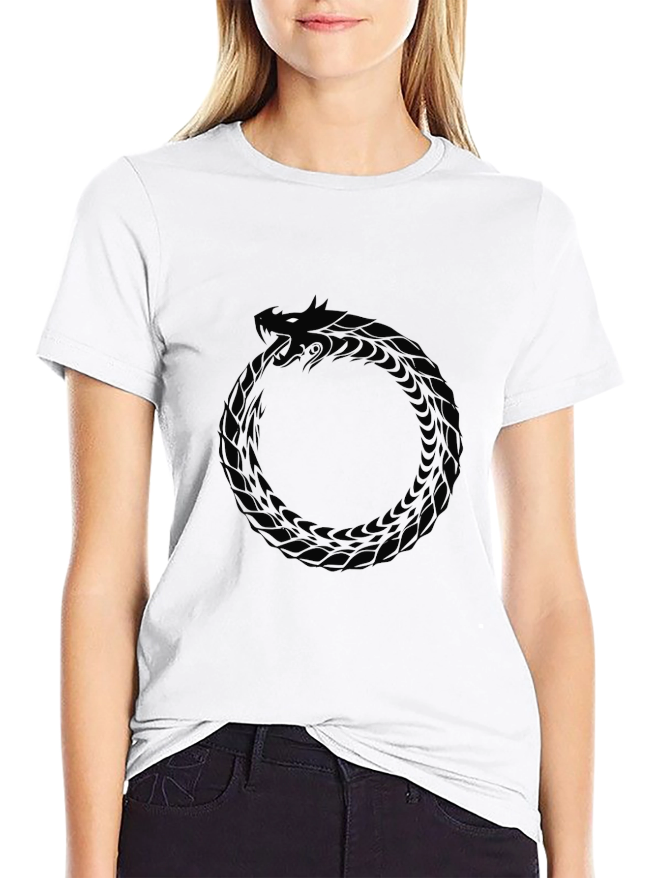 Black Ouroboros Serpent T-Shirt - Black view 9