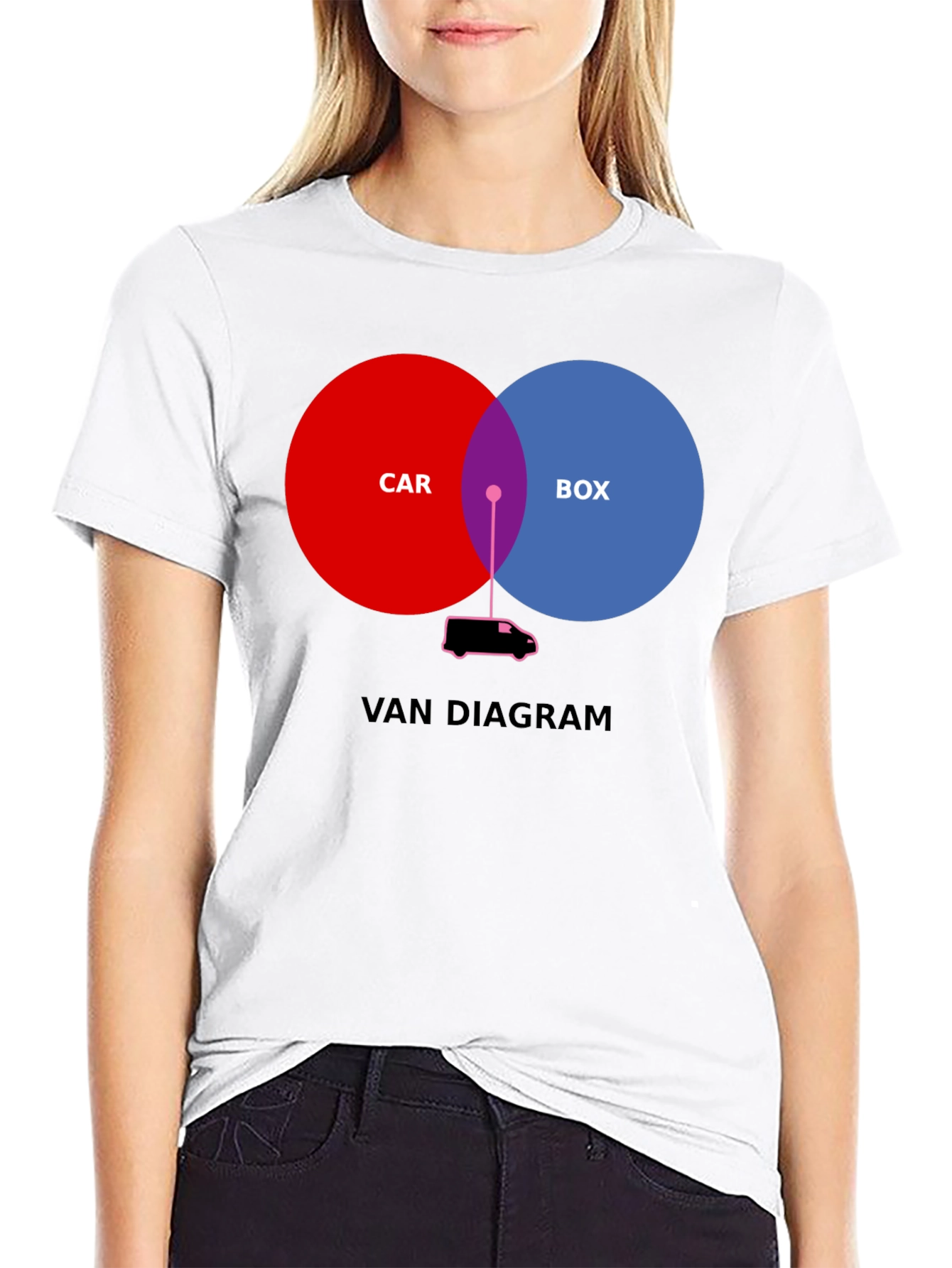 Black Van Diagram T-Shirt - Humorous Graphic Tee view 9