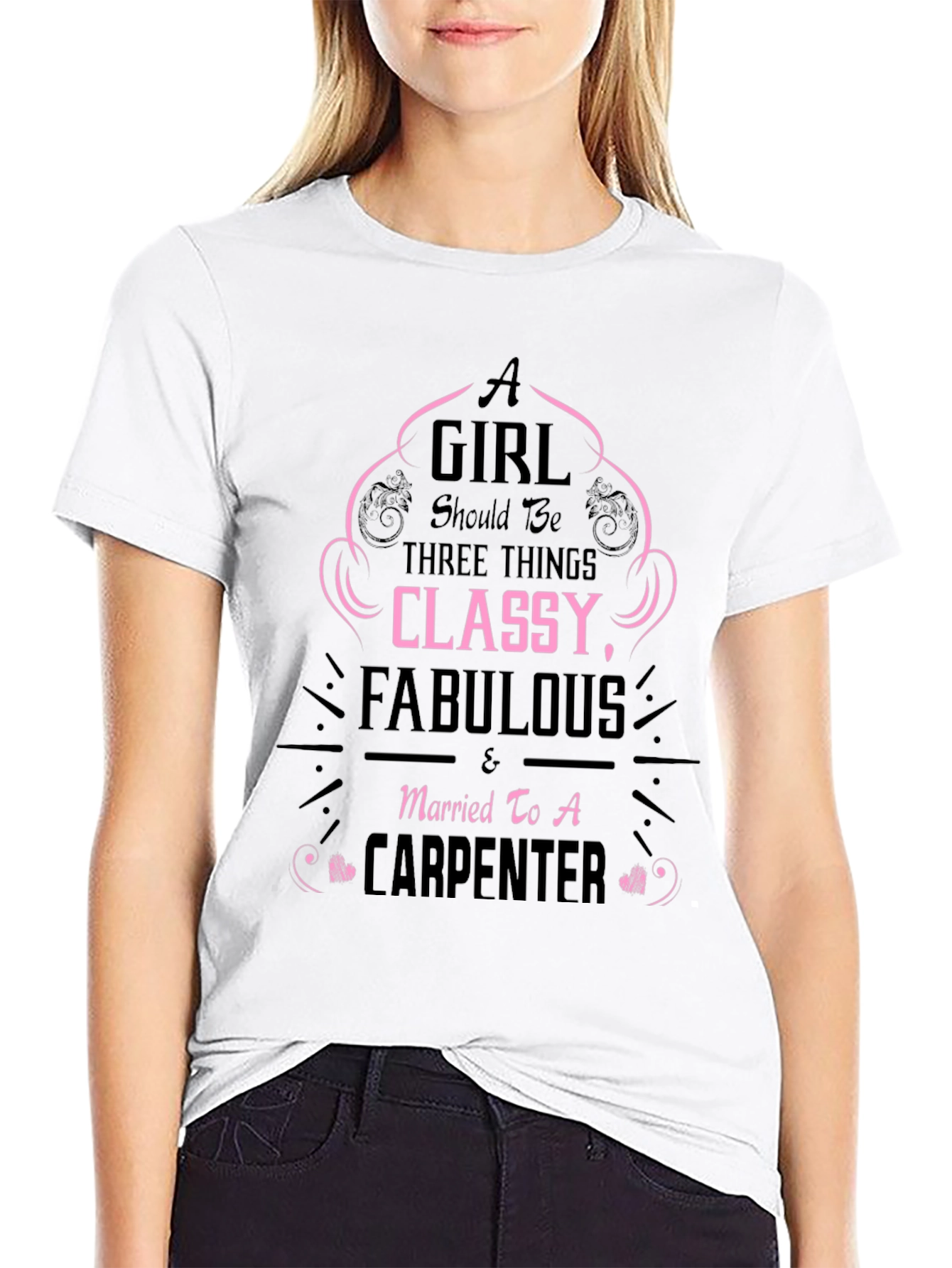 Black Classy Fabulous Carpenter Wife T-Shirt view 9