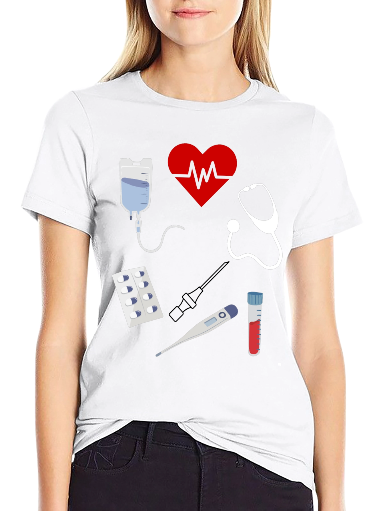 Black Medical Graphic Tee - Doctor Nurse Gift T-Shirt view 9