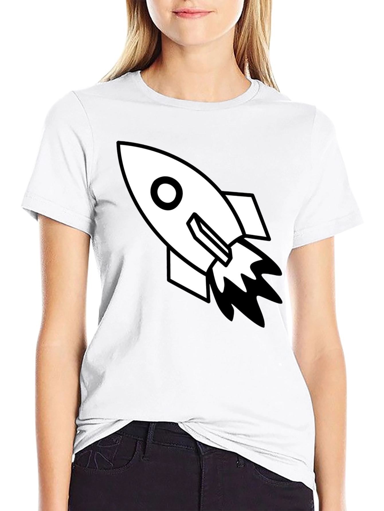 Black Rocket Graphic Tee - Black Cotton Blend view 9
