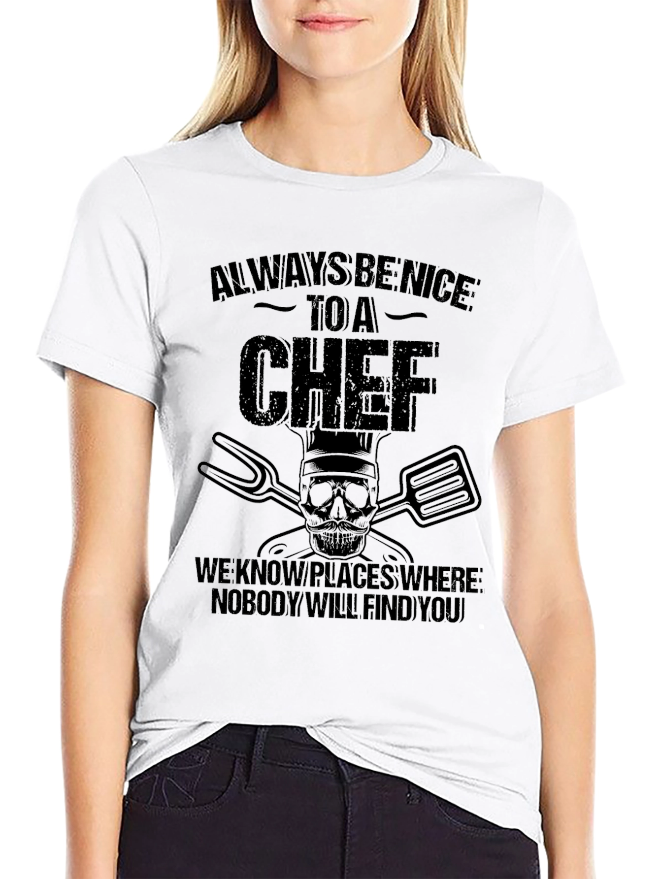 Black Always Be Nice to A Chef Black Graphic T-Shirt view 9