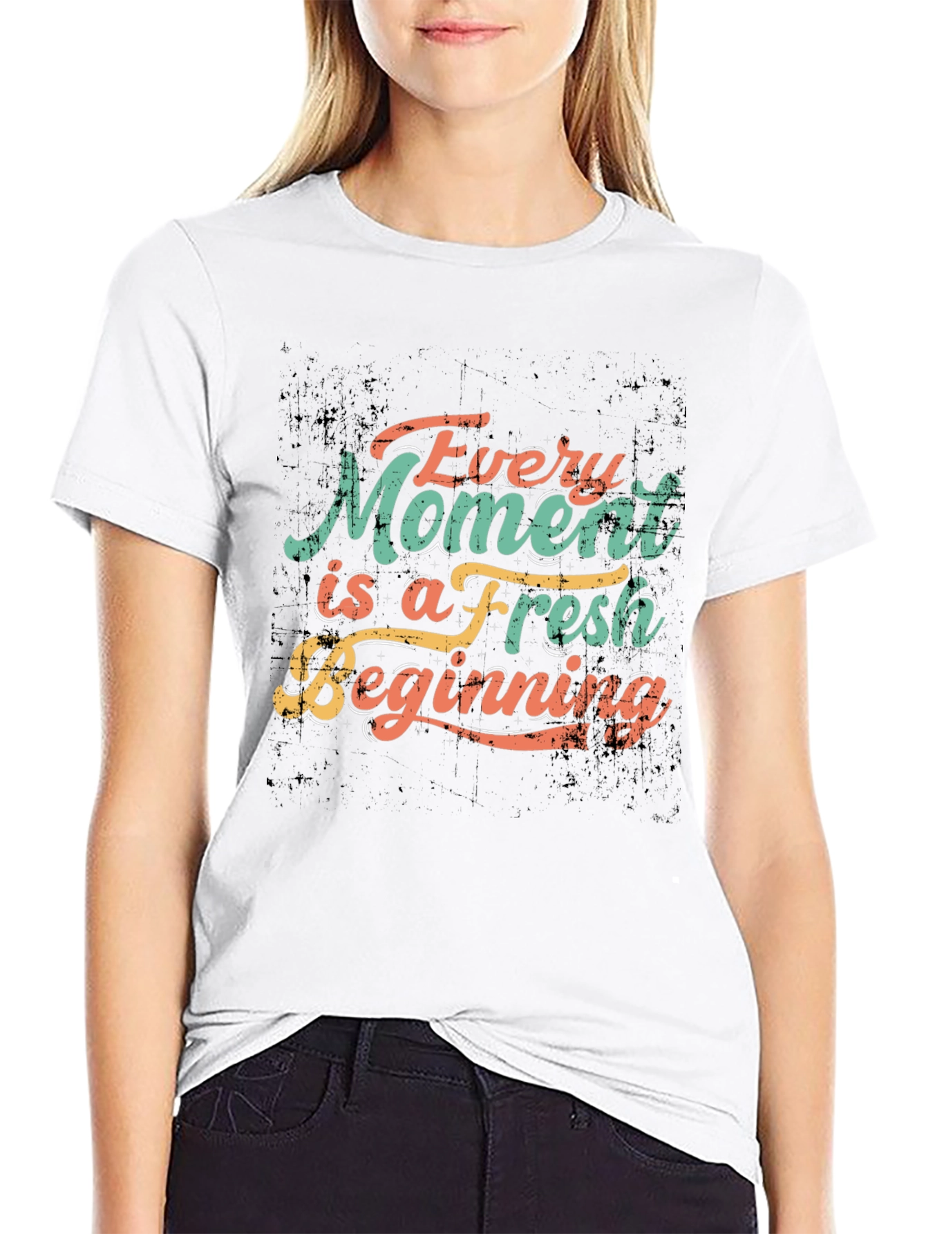 Inspirational Every Moment Fresh Beginning Black T-Shirt - 9