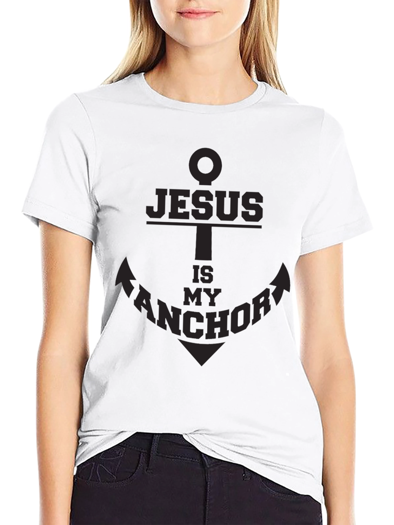 Black Jesus is My Anchor Graphic Tee - Soft Cotton Blend view 9