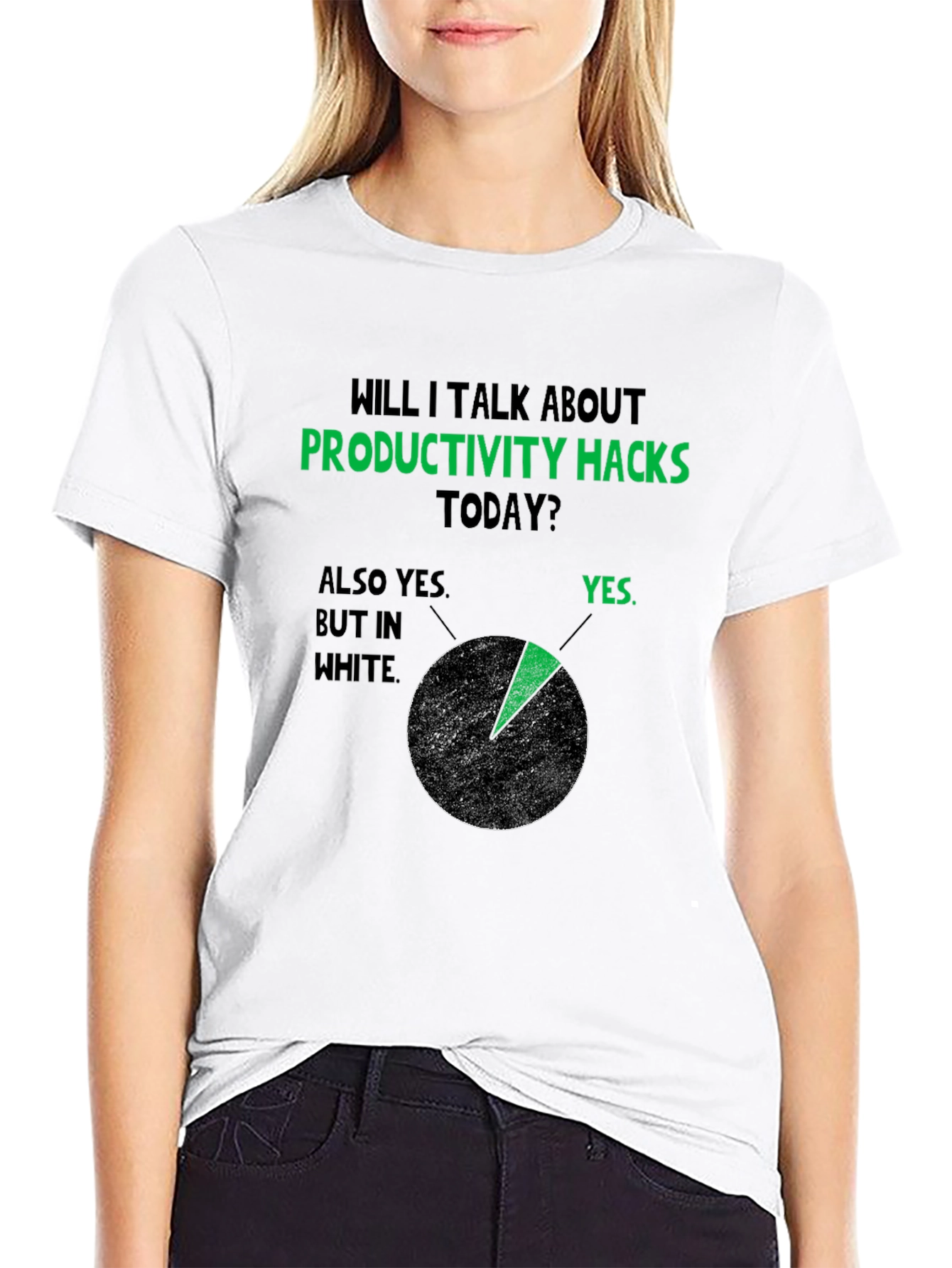Black Productivity Hacks T-Shirt view 9