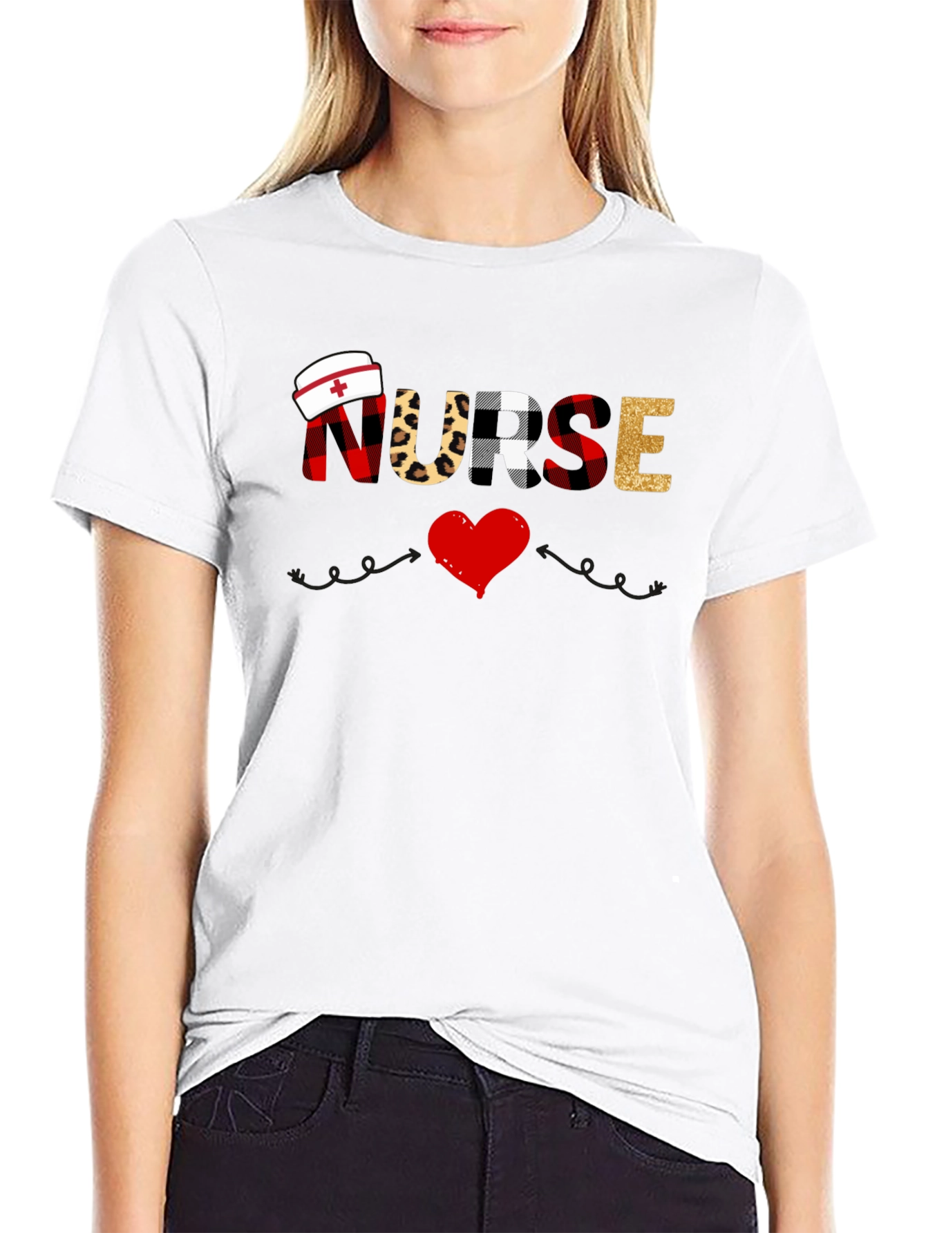 Black Nurse Themed Graphic T-Shirt view 9