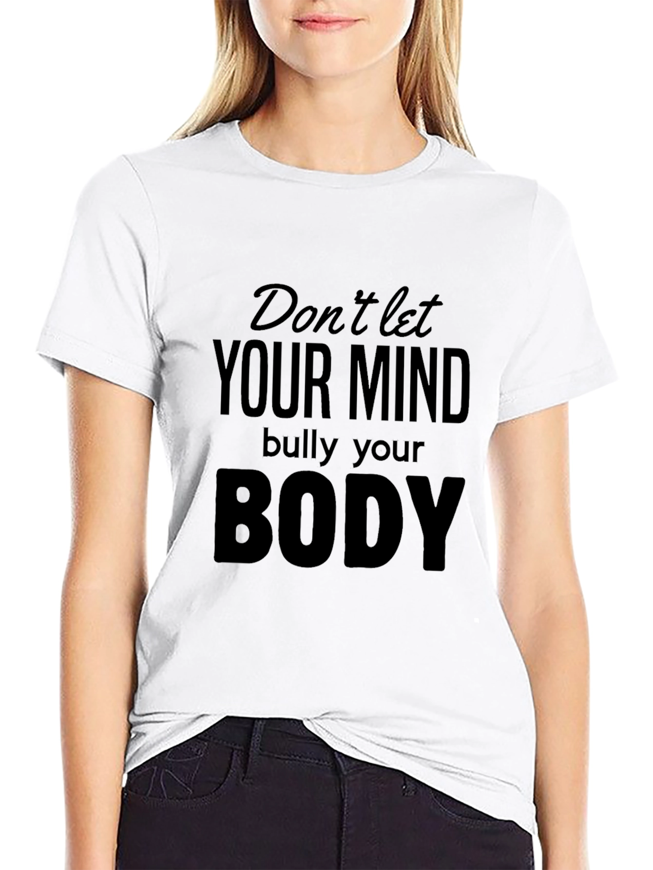Black Mind & Body Positive Black Graphic Tee view 9