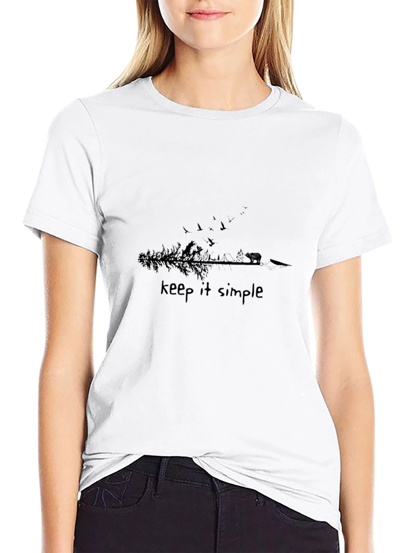 Black Keep it Simple Graphic T-Shirt view 9