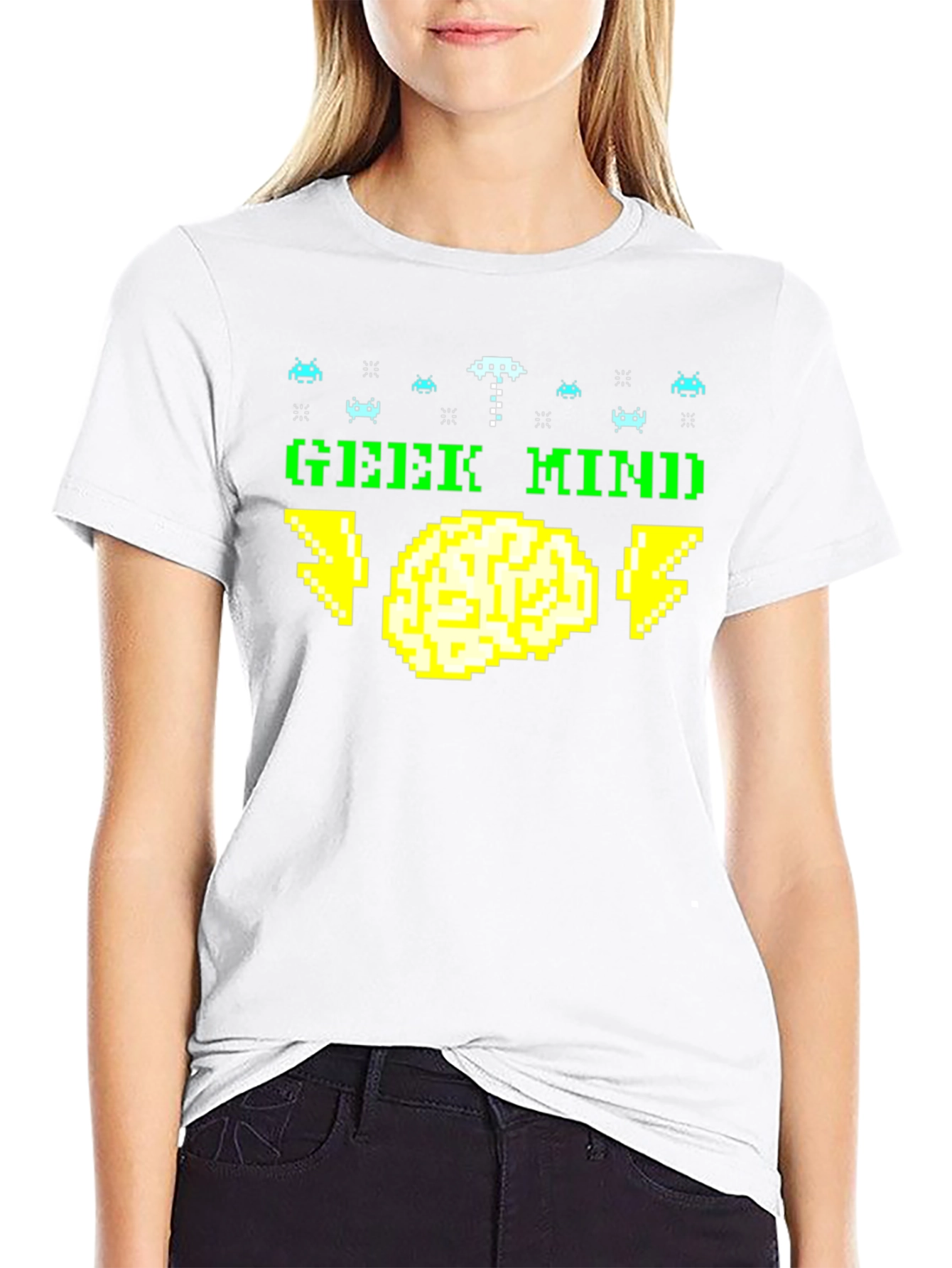 Black Geek Mind Pixel Art T-Shirt - Retro Gamer Tee view 9