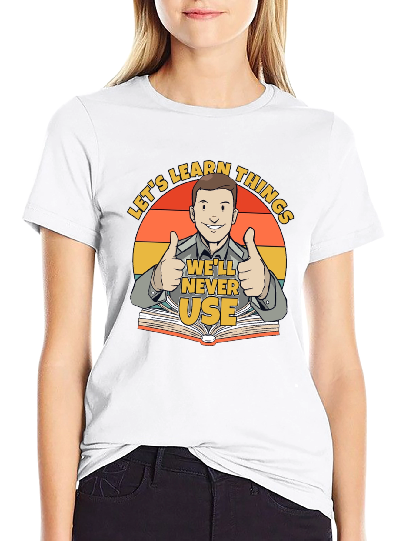 Black Funny Learn Things T-Shirt view 9