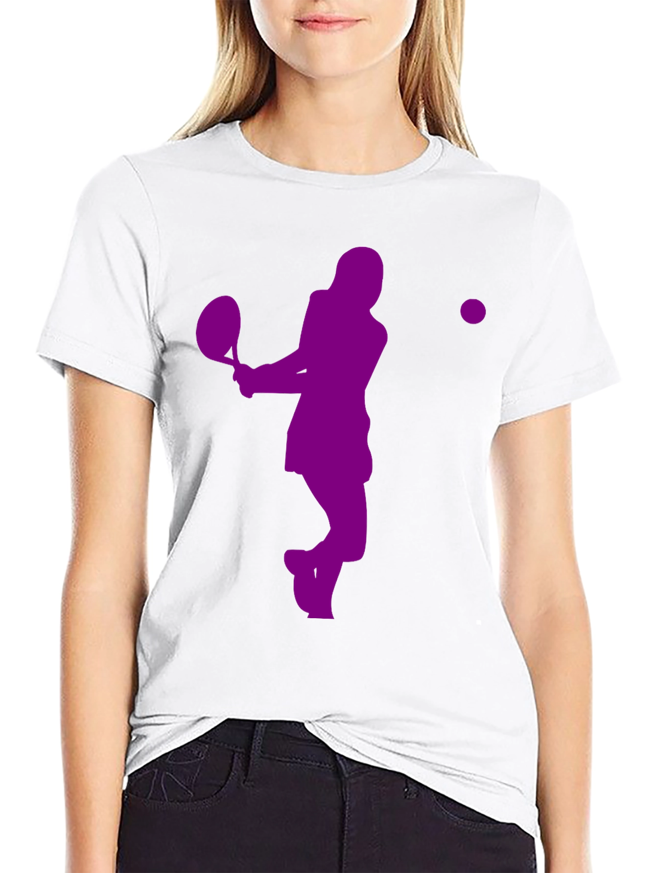 Black Tennis Player Graphic T-Shirt - Sporty Casual Style view 9
