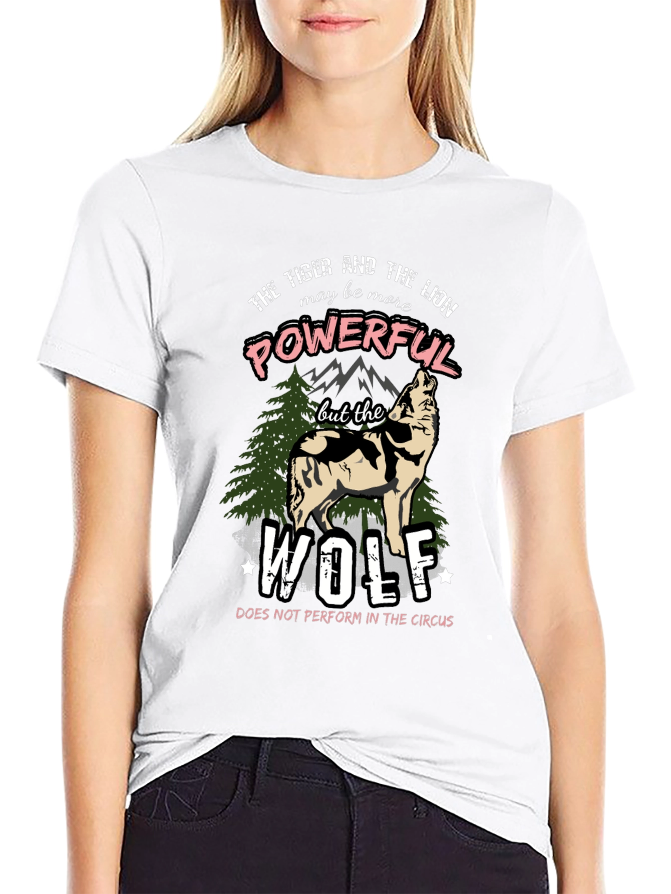 Black The Wolf Powerful T-Shirt view 9