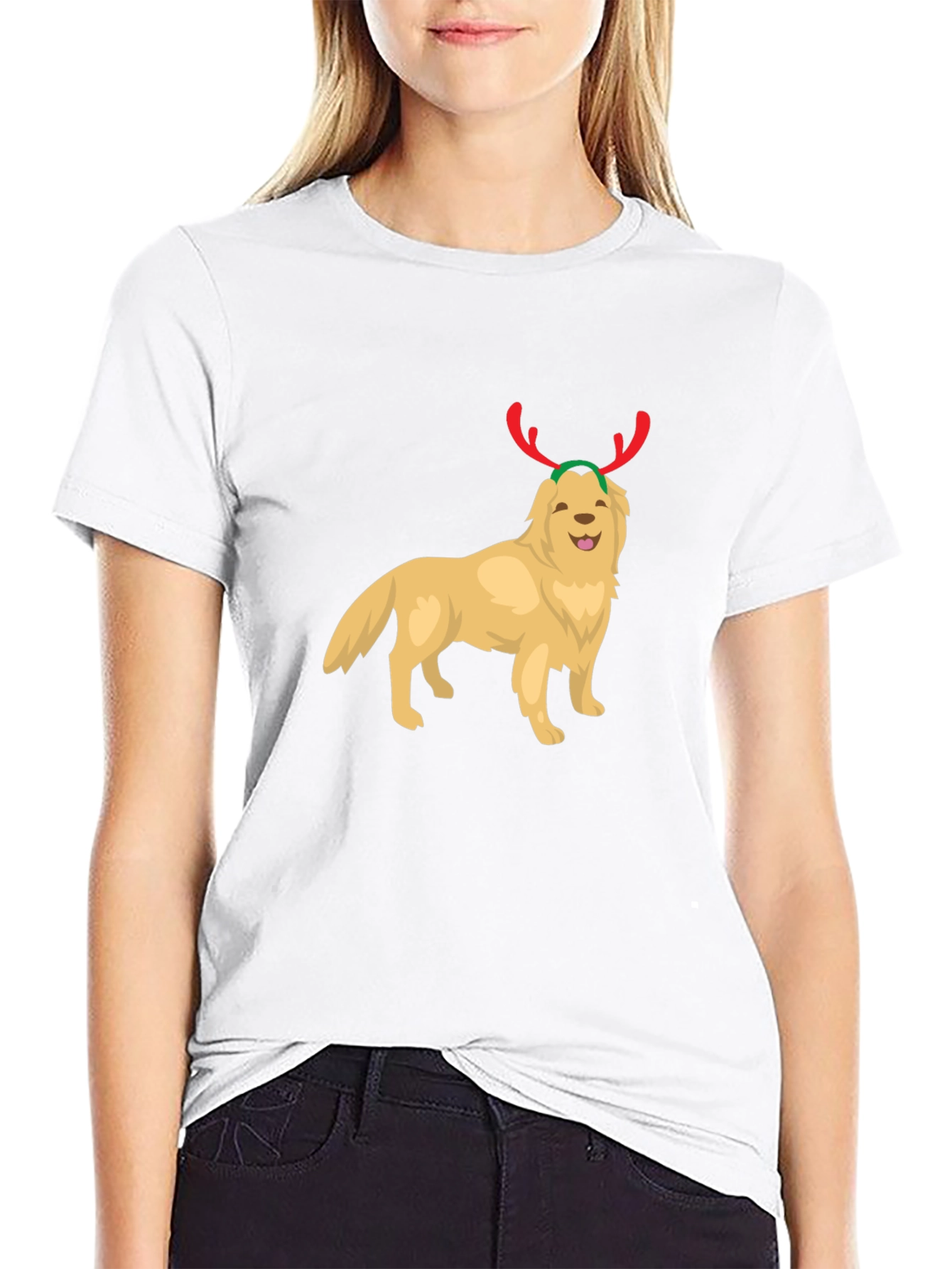 Black Festive Dog Graphic Tee view 9