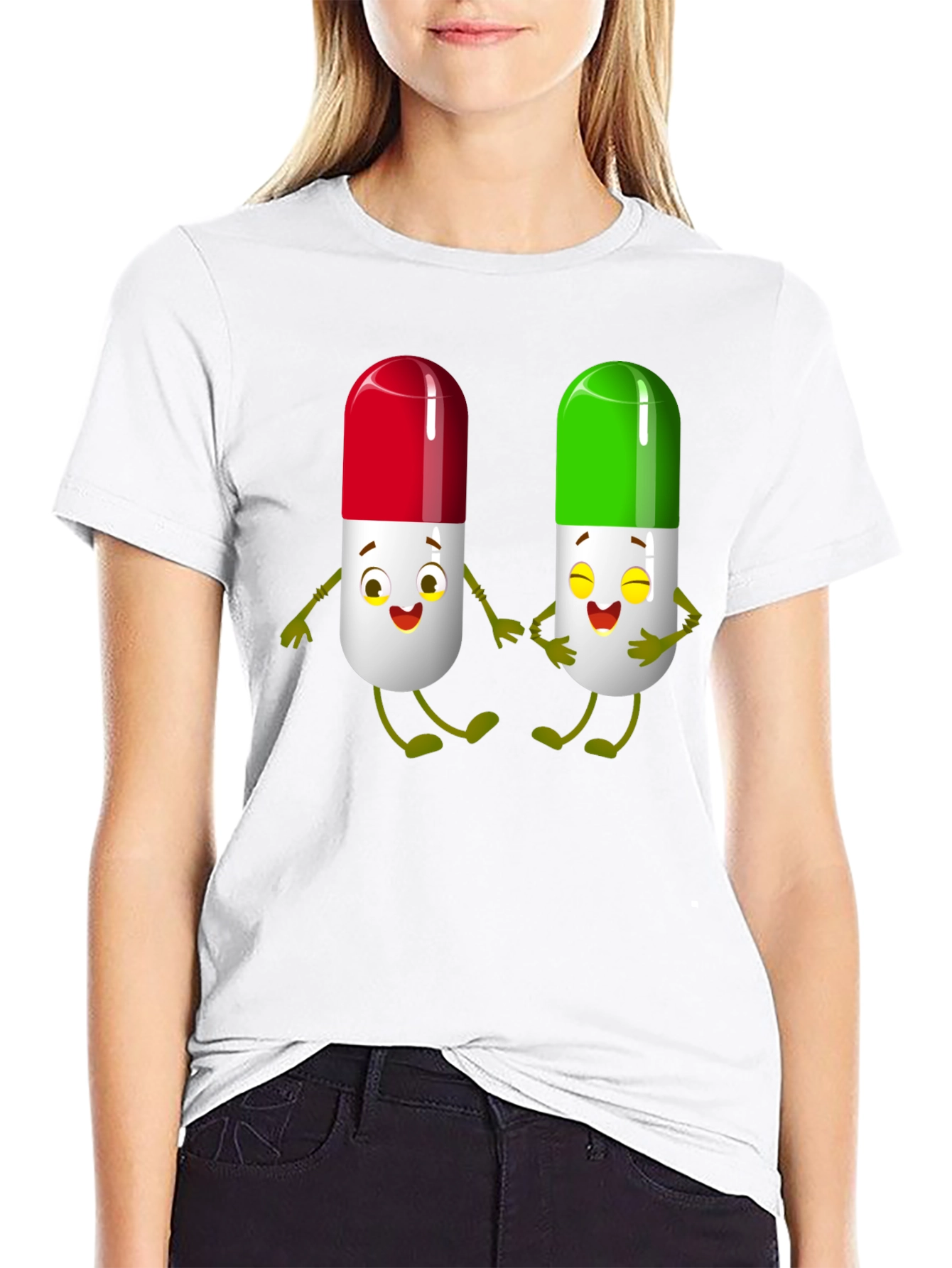 Black Pill Pals Graphic Tee - Black Cotton T-Shirt view 9