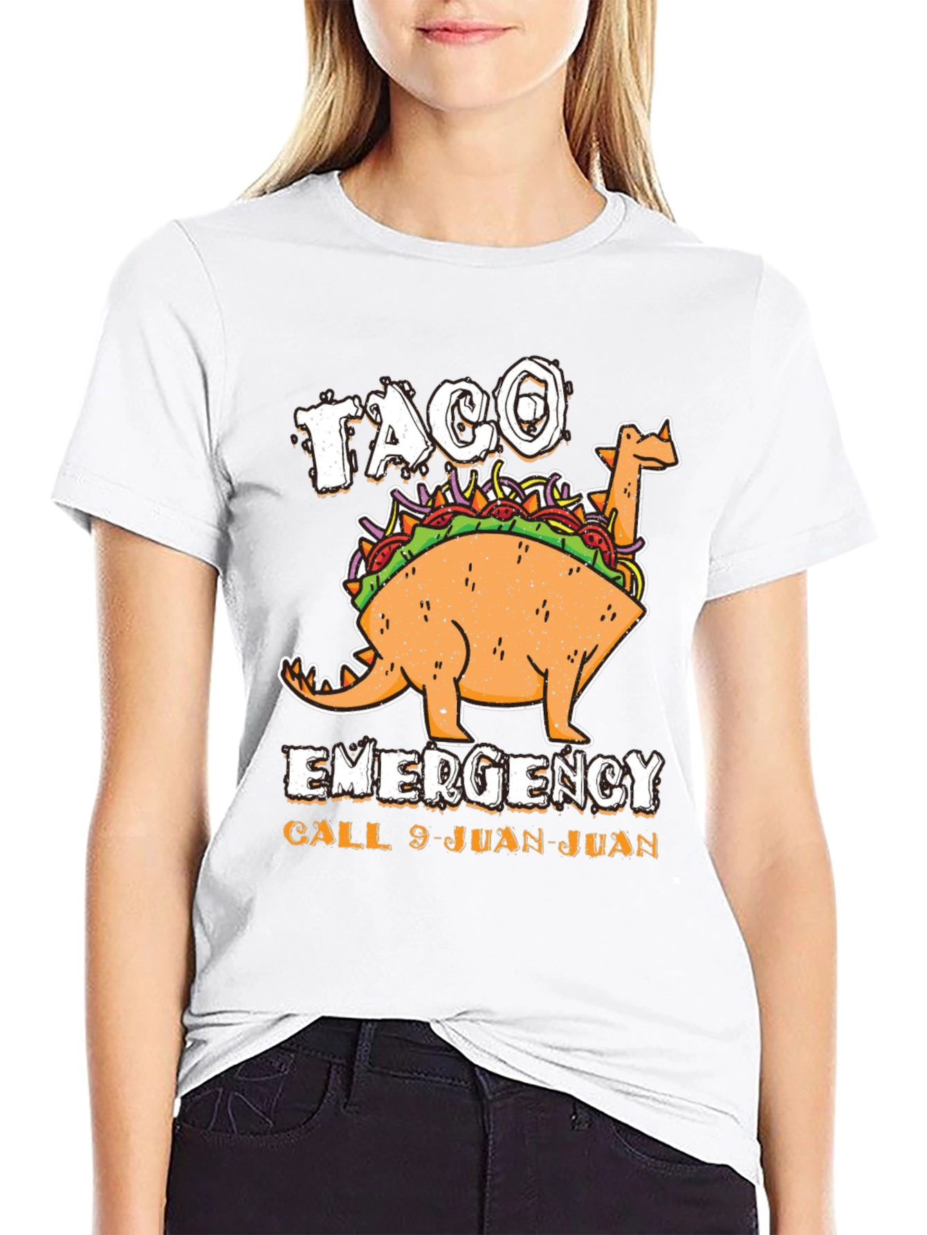Black Taco Emergency Call 9-Juan-Juan Funny Graphic T-Shirt view 9