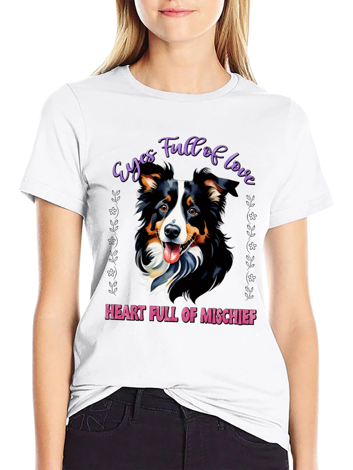 Black Eyes Full of Love Dog Graphic T-Shirt view 9