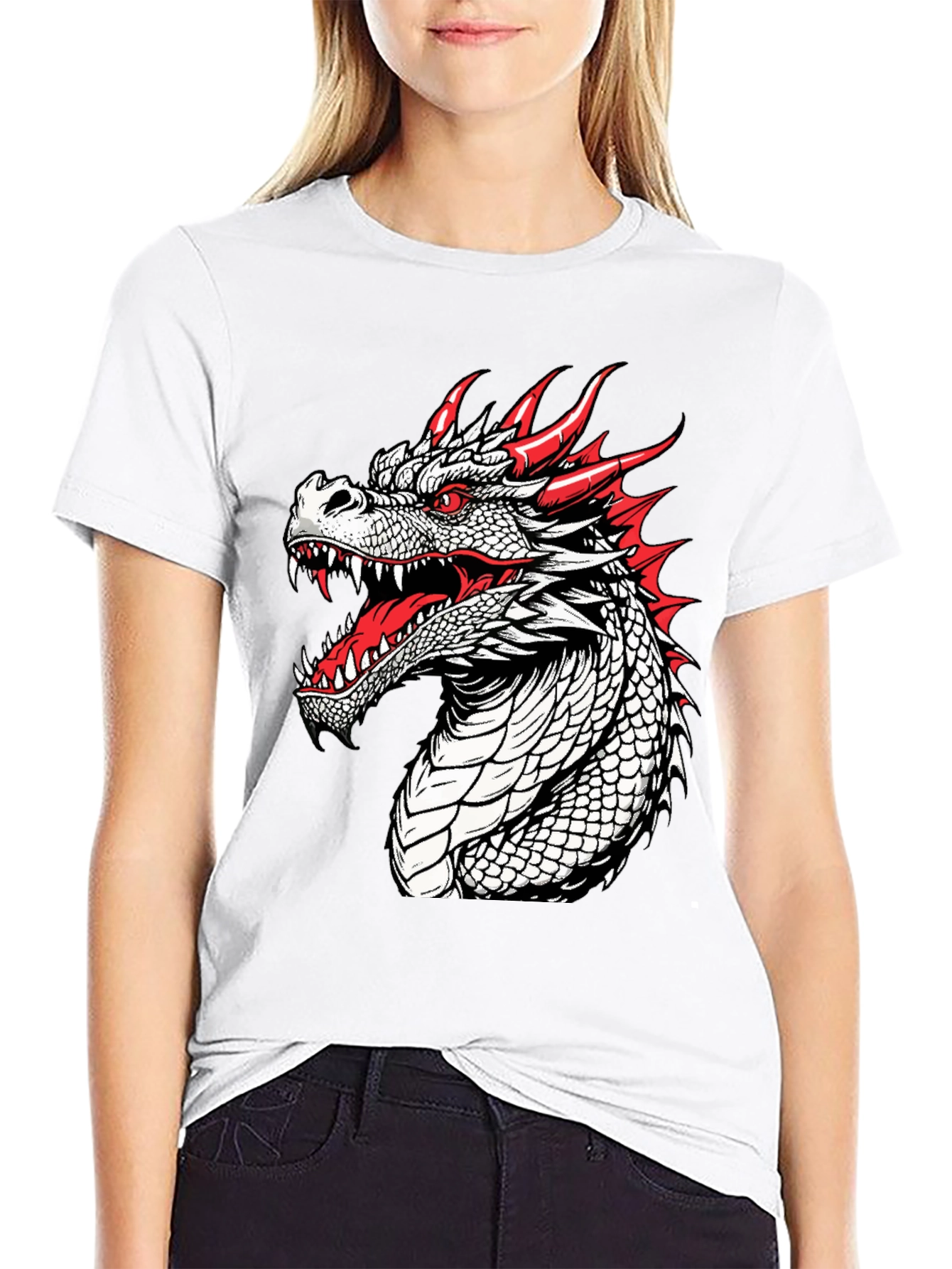 Black Dragon Graphic T-Shirt - Fierce and Bold Design view 9