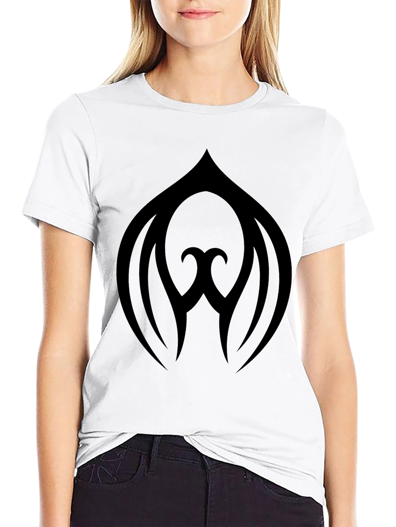 Black Black Graphic Tee - Abstract Design view 9