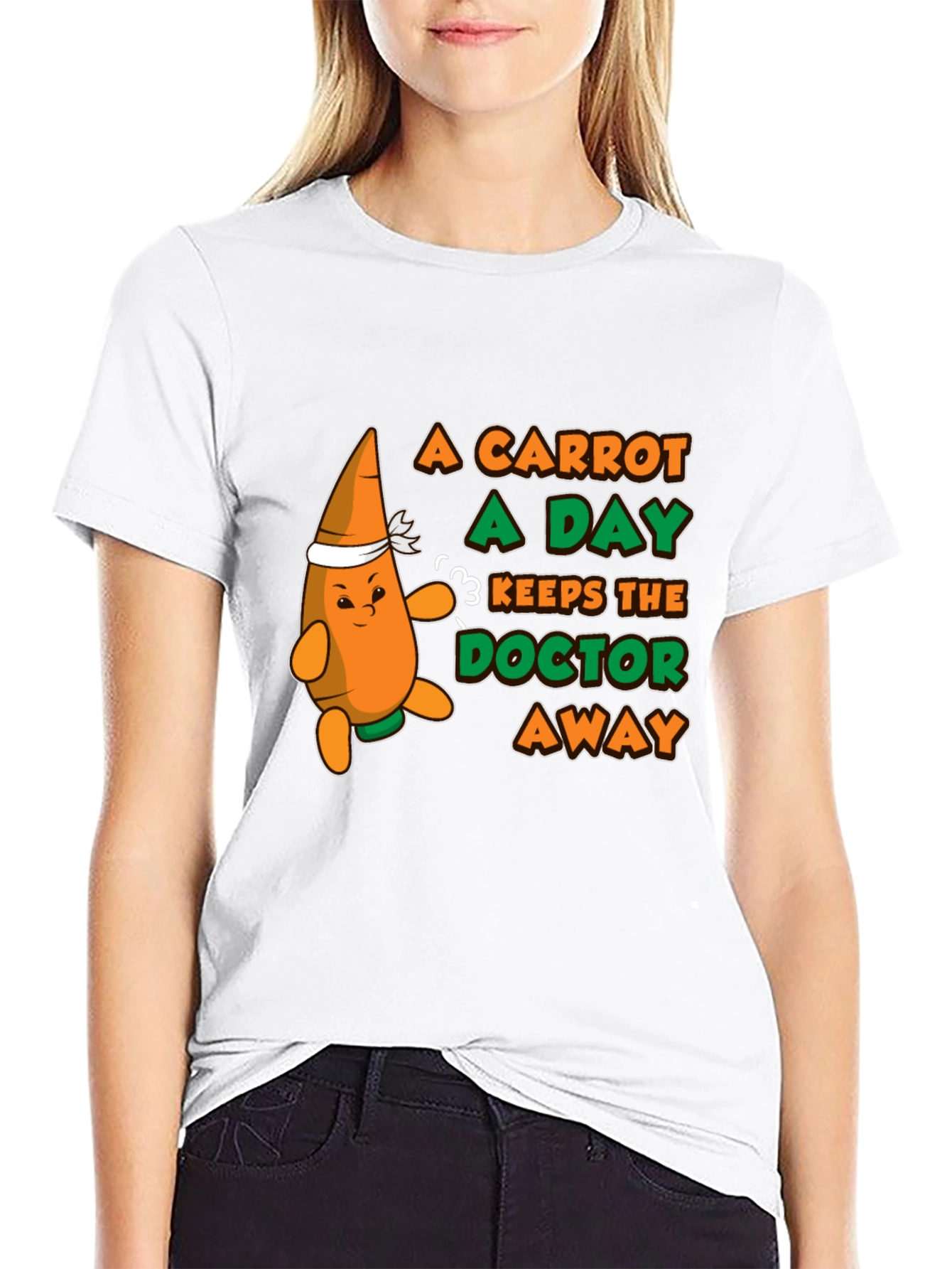 Black A Carrot a Day T-Shirt - Funny Health Tee view 9
